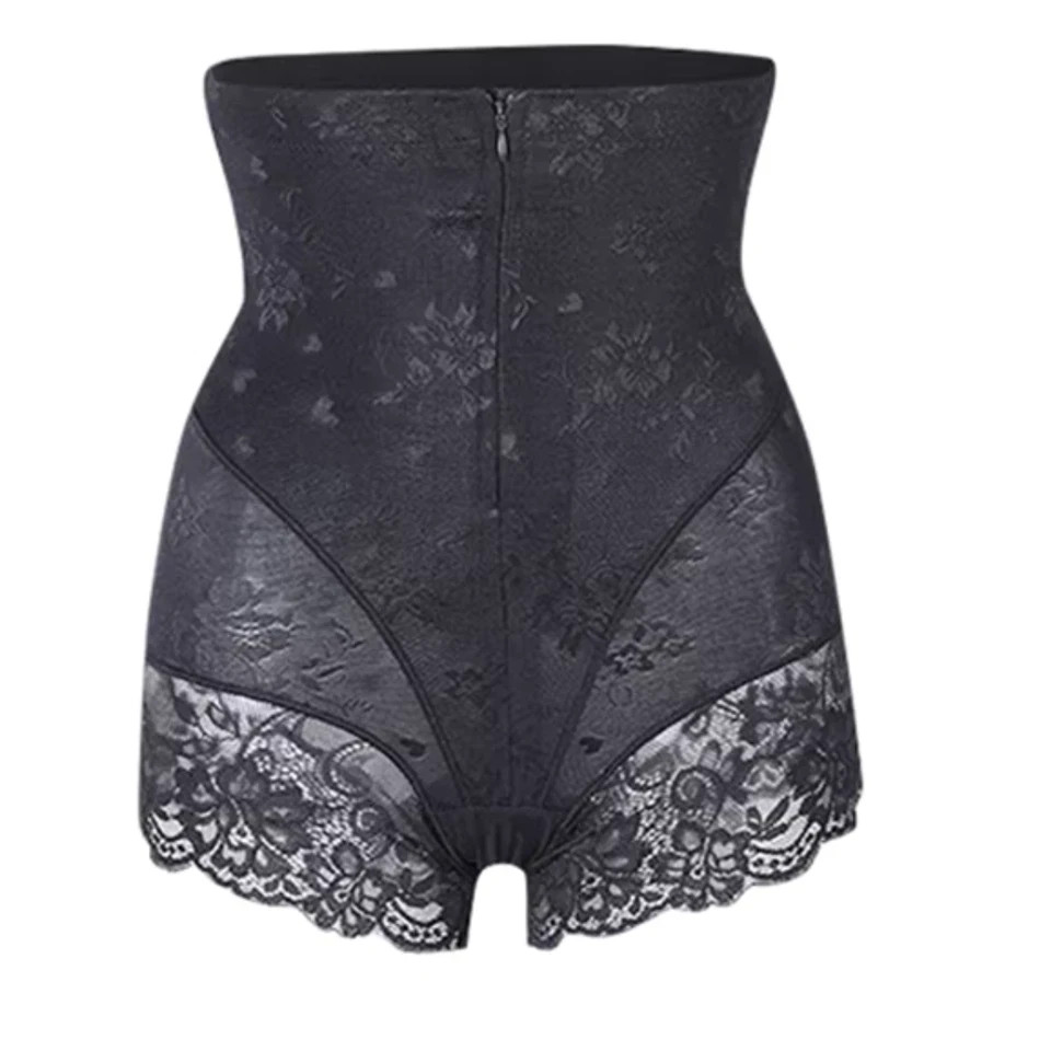 Women's High Waisted Shaping Panties Tummy Control Lace Briefs Seamless Shapewea