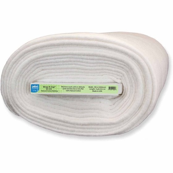 Pellon Wrap-N-Zap Cotton Quilting Batting, off-White. 90\