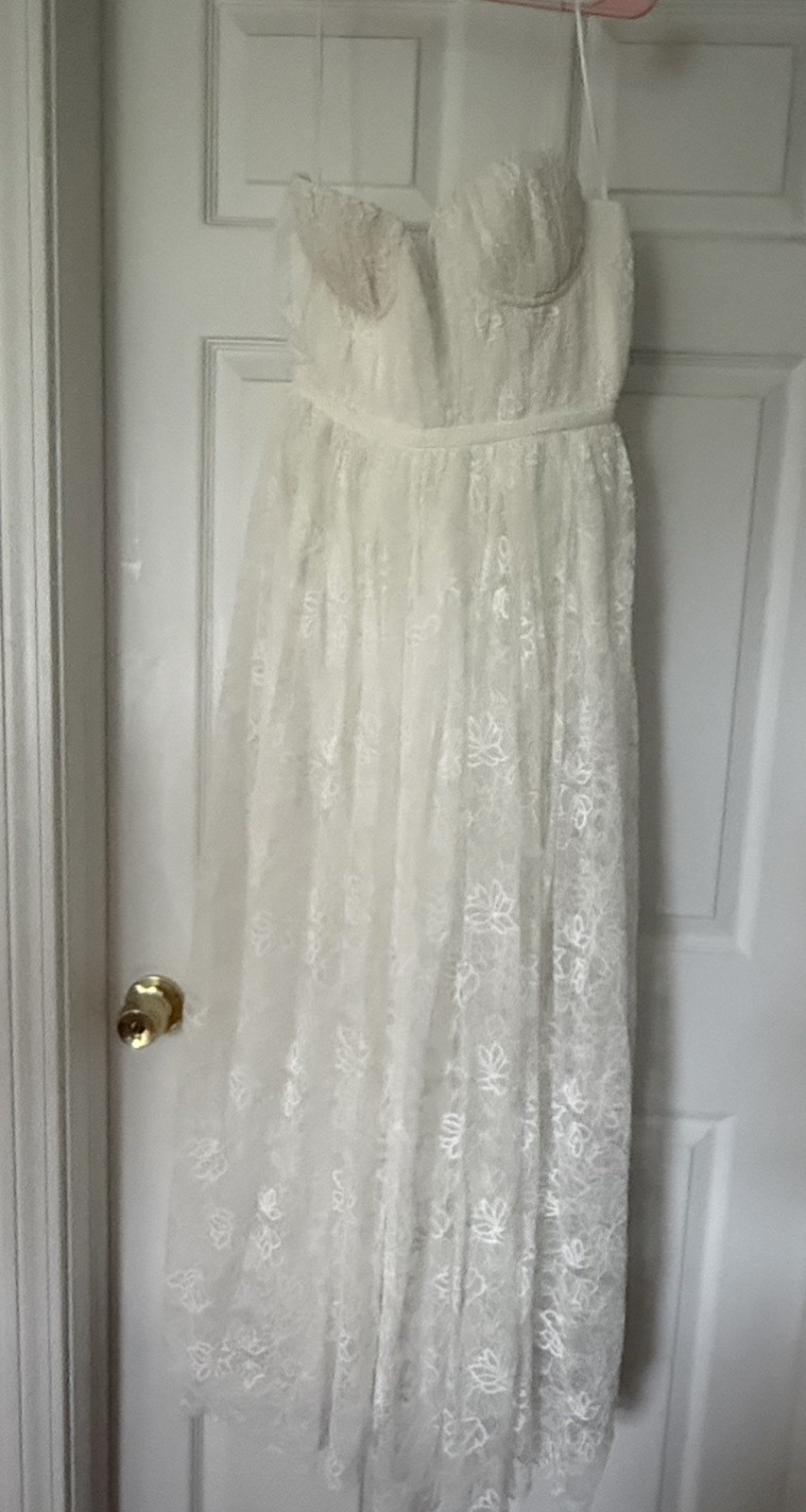 Anthropologie BHLDN Sau Lee Selena White Lace Floral Midi Dress Bustier 6