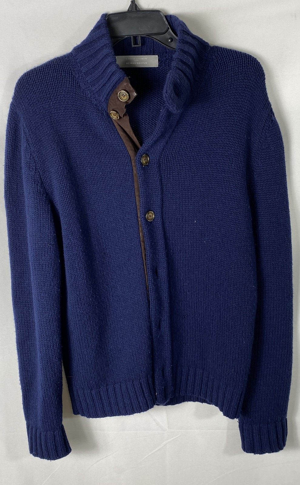 Il Borgo Cashmere Men\'s Navy Cardigan Elbow Patches Sz 50