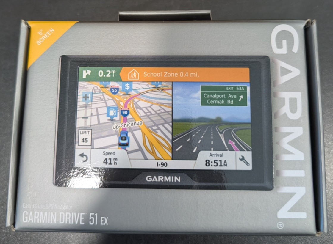 Brand New Garmin Drive 51 EX 5.0 inch GPS Navigator - Black (010-01678-09)