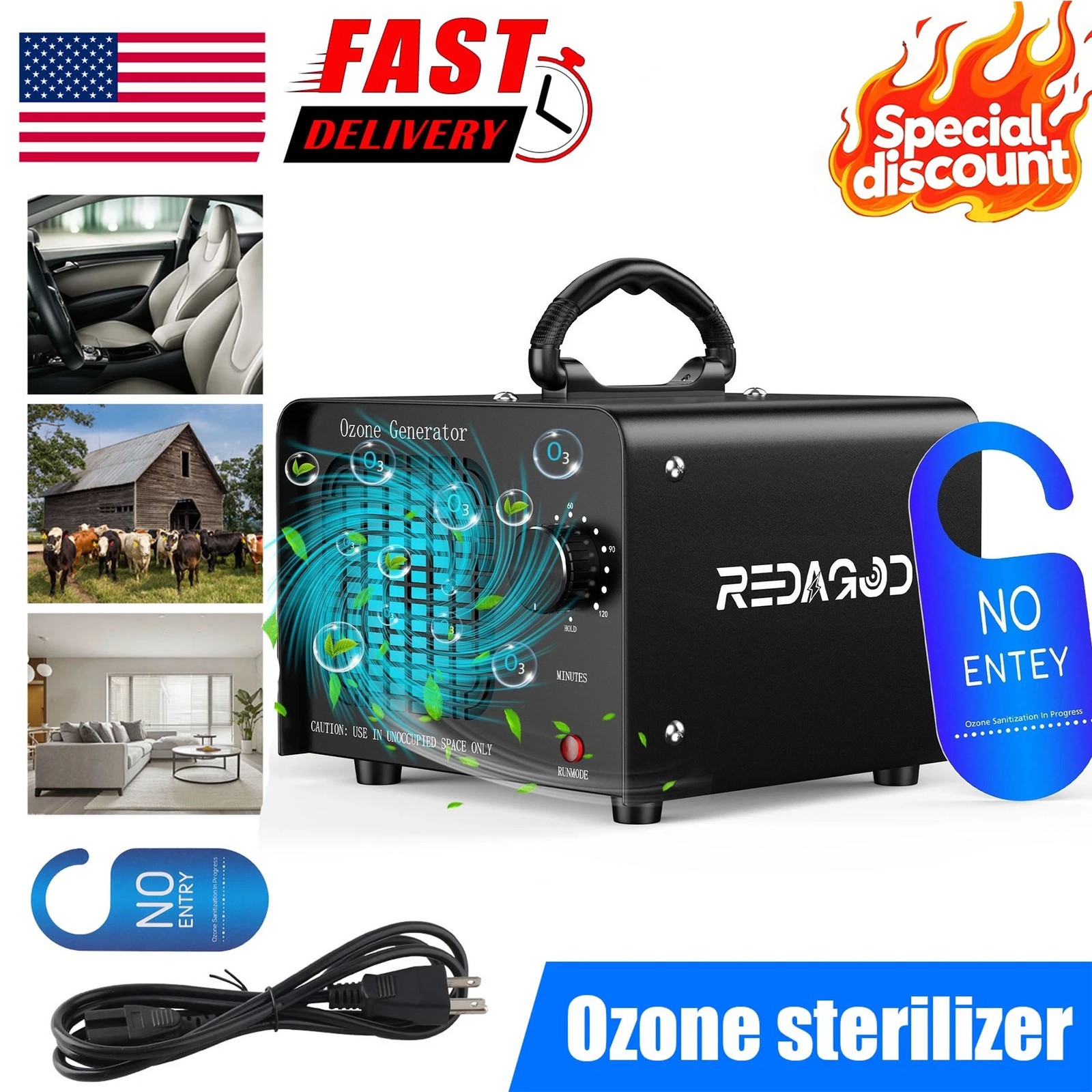 Ozone Generators 48000 mg/h Ozone Machine Commercial Odor Removal Eliminator