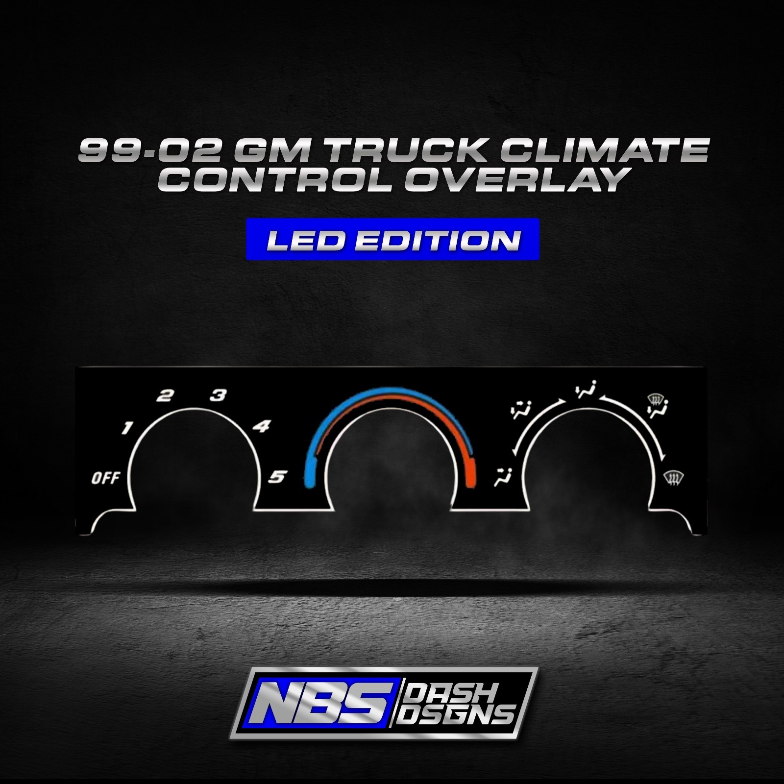 99-02 GM Truck & Suv Climate Control Overlay (Led Edition) 99-02 GM Truck & Suv Climate Control Overlay (Led Edition)