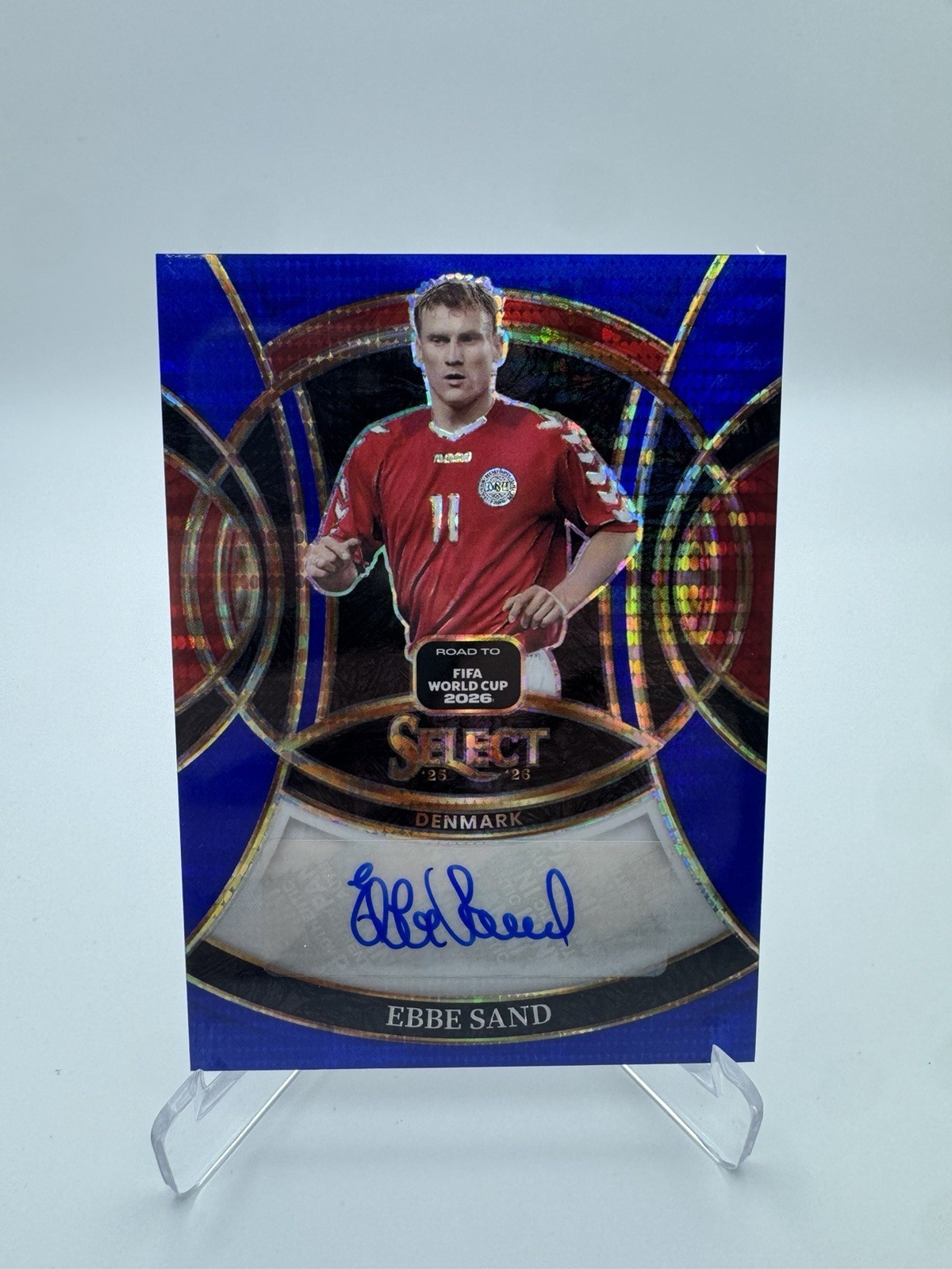 2025-26 Select FIFA World Cup - Ebbe Sand #S-ES Blue Pulsar Prizm Auto Denmark 2025-26 Select FIFA World Cup - Ebbe Sand #S-ES Blue Pulsar Prizm Auto Denmark