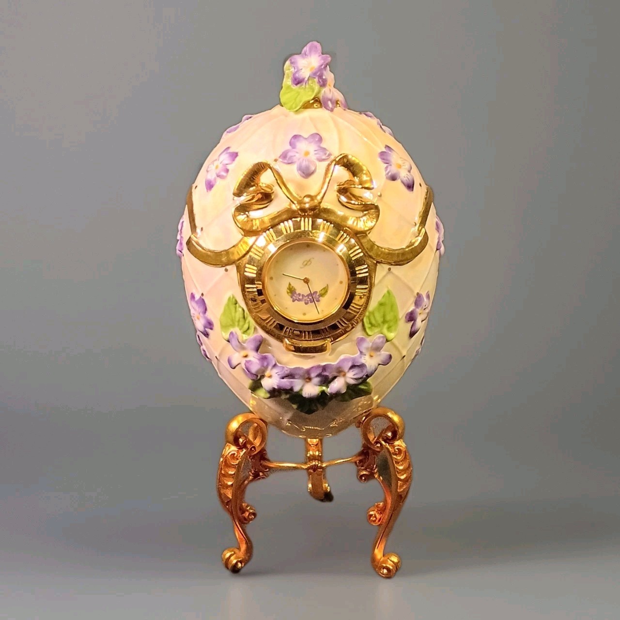 1990 Franklin Mint Fabergé Egg Clock- 