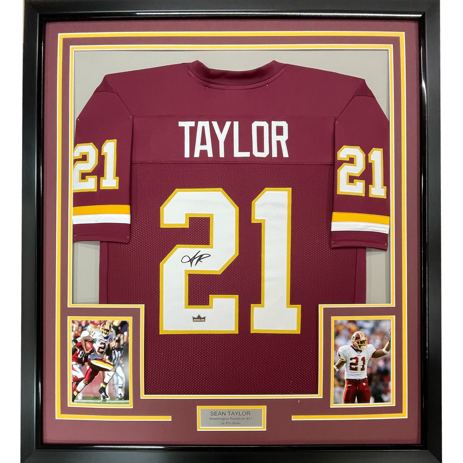 Framed Facsimile Autographed Sean Taylor 35x39 Washington Red Jersey Framed Facsimile Autographed Sean Taylor 35x39 Washington Red Jersey