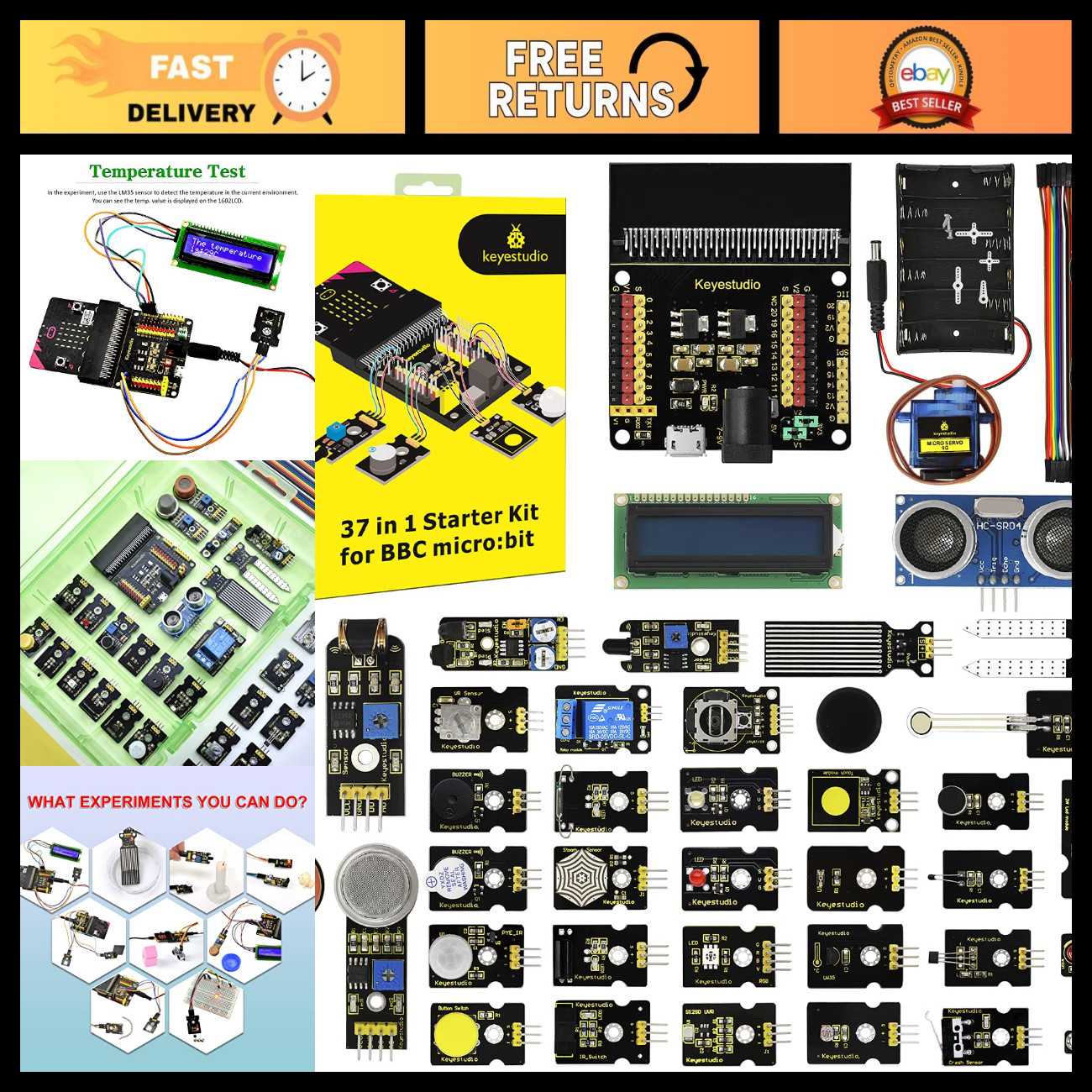 37-in-1 Sensor Starter Kit for BBC Micro:Bit - Programming Electronics for Teens