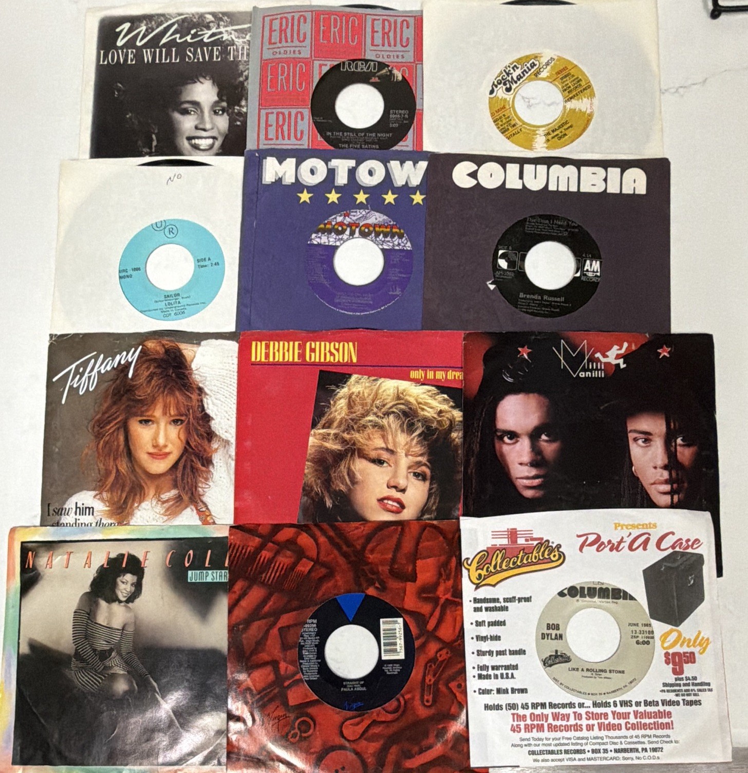24 records. 45rpm various artists.70s-90s many have never been played. 24 records. 45rpm various artists.70s-90s many have never been played.