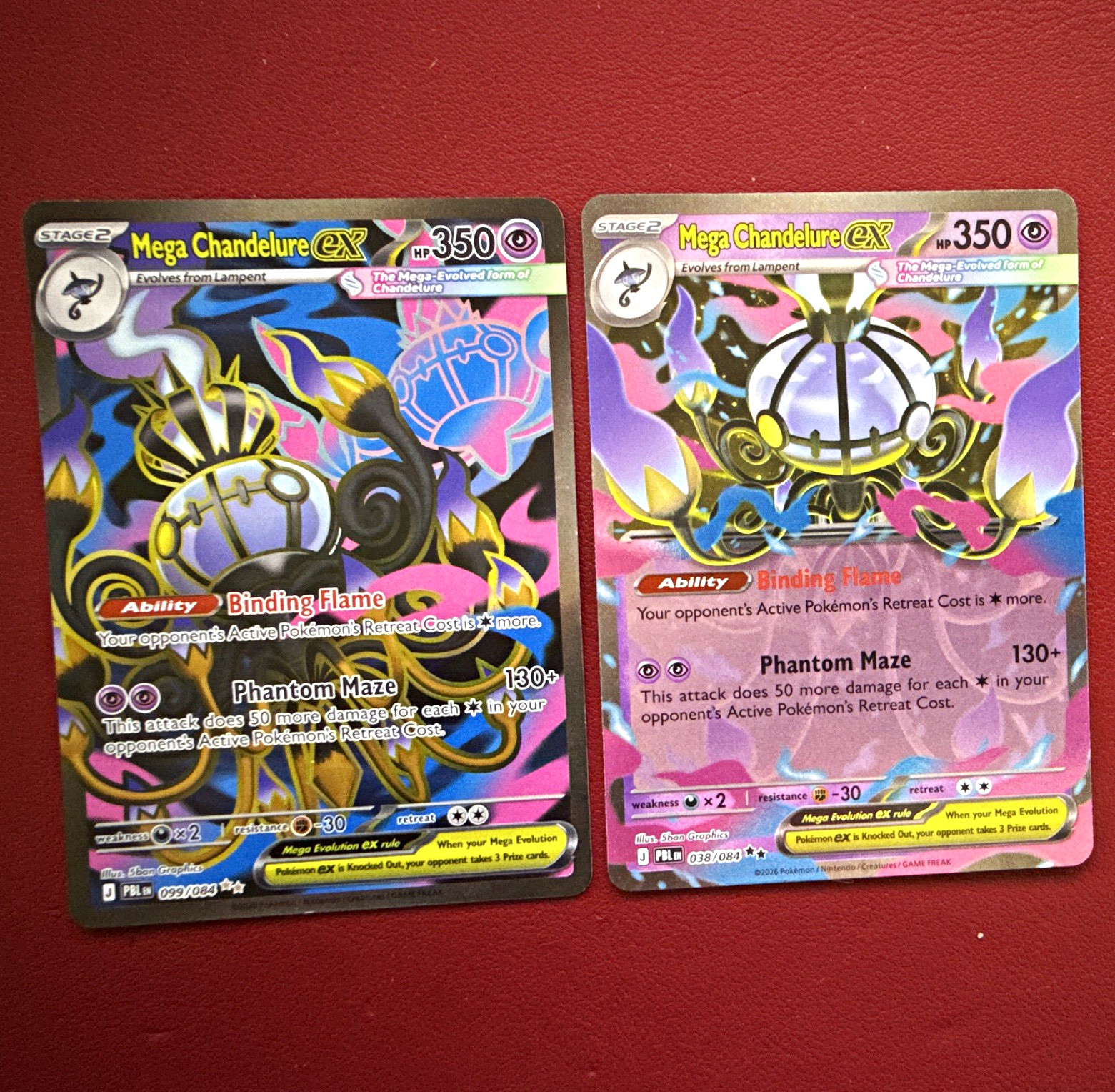 Pokémon TCG Mega Chandelure EX 99/84 Full Art Holo English 2-Card Lot