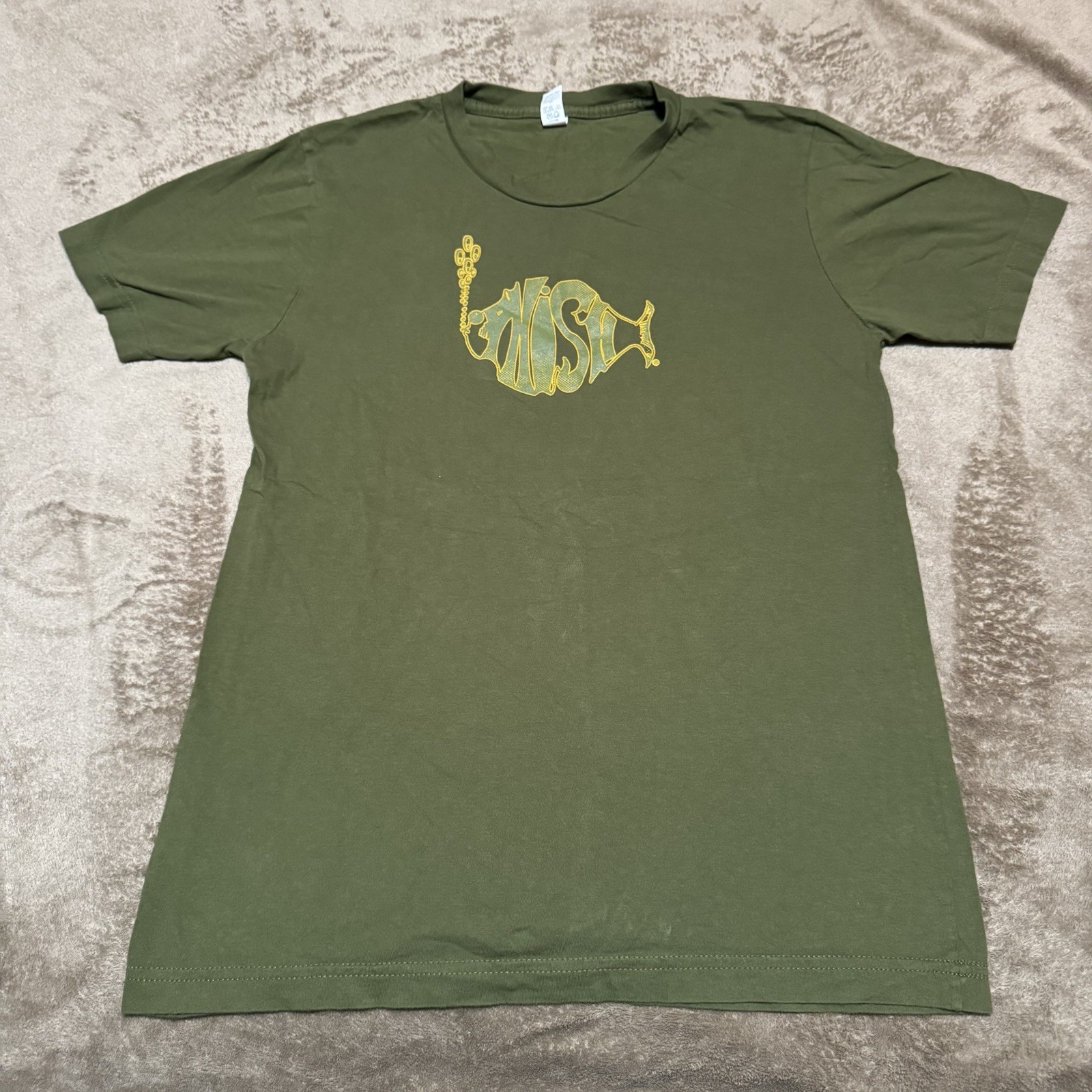Phish Dark Green Orange Fish Logo Mens T-Shirt Size M