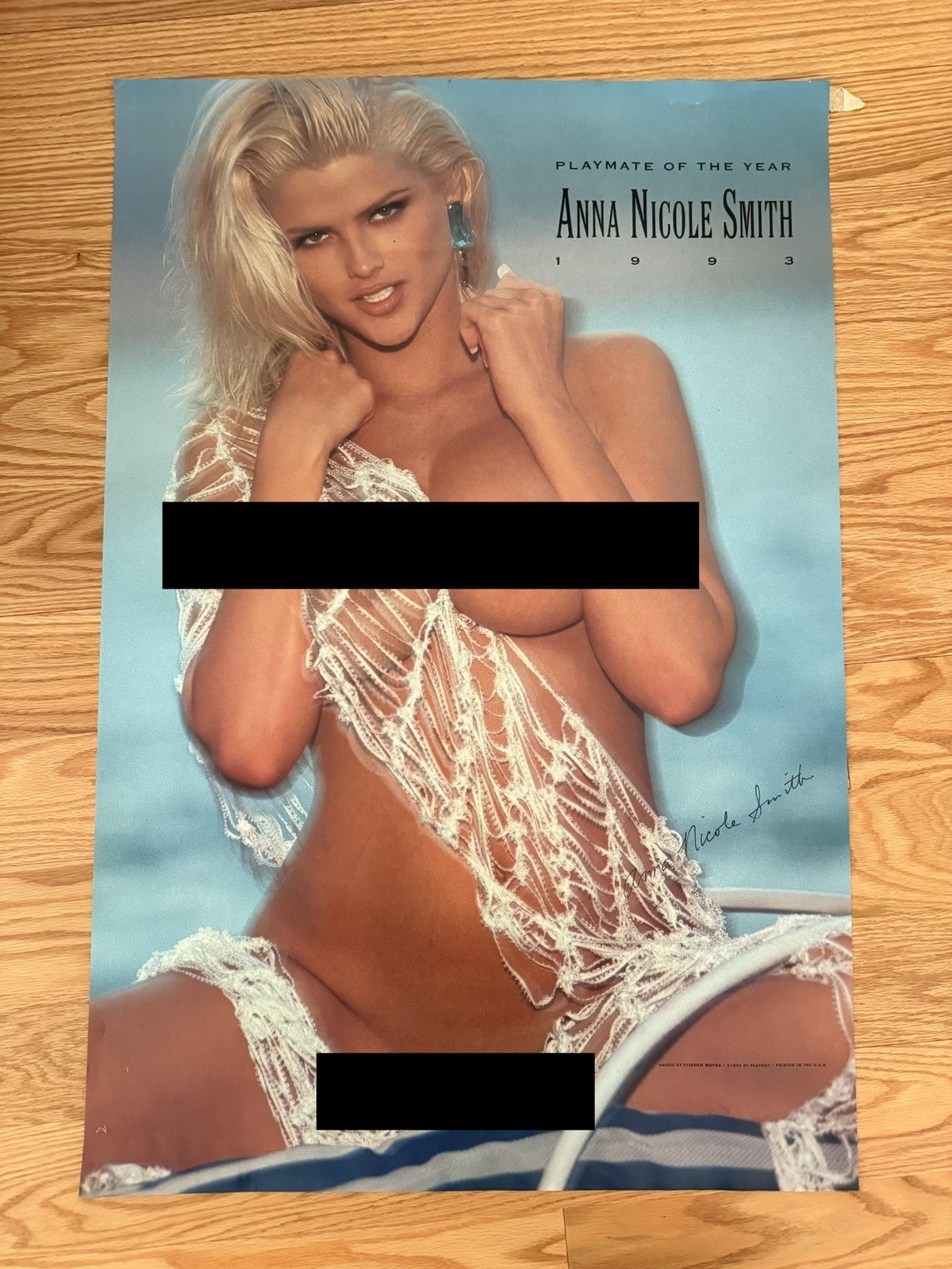 Rare Anna Nicole Smith Playmate Of The Year 1993 Poster - No Center Folds/Crease