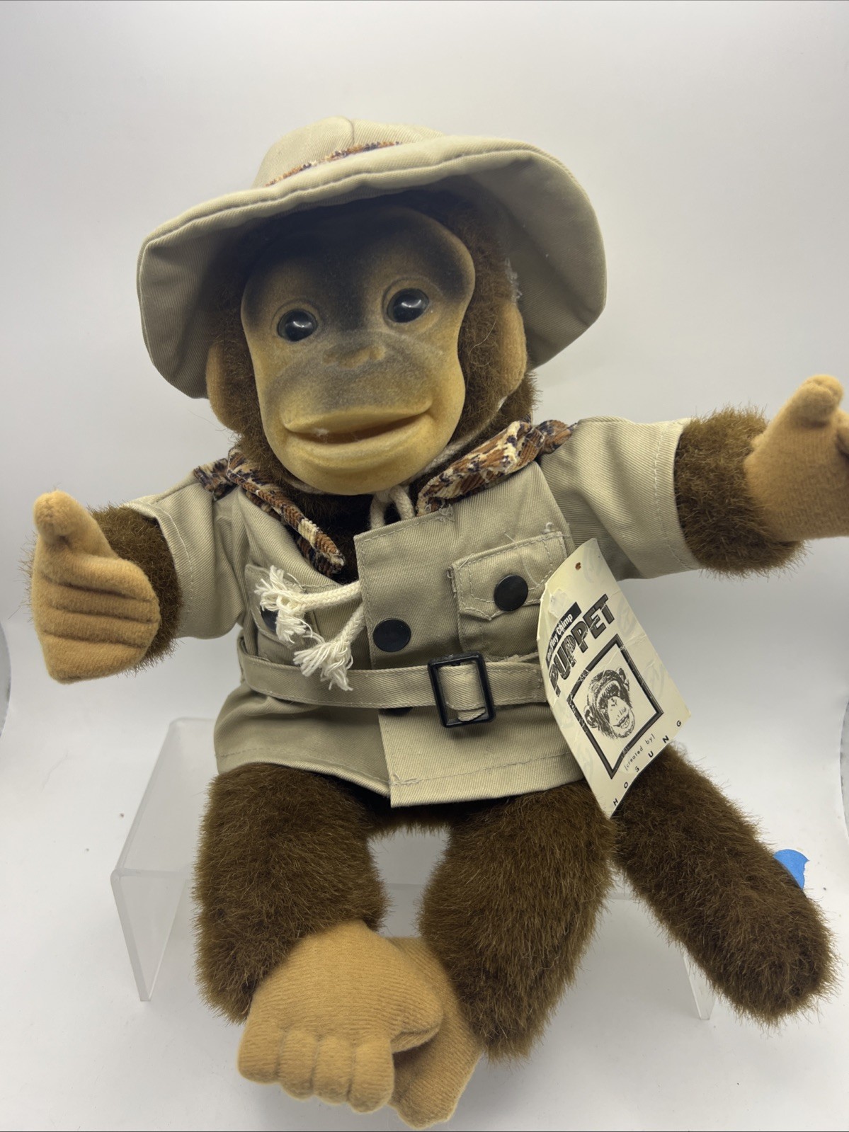 Vtg 1994 Hosung Julius Junior Chimp Monkey Hand Puppet Plush Safari W/ Tags Poki