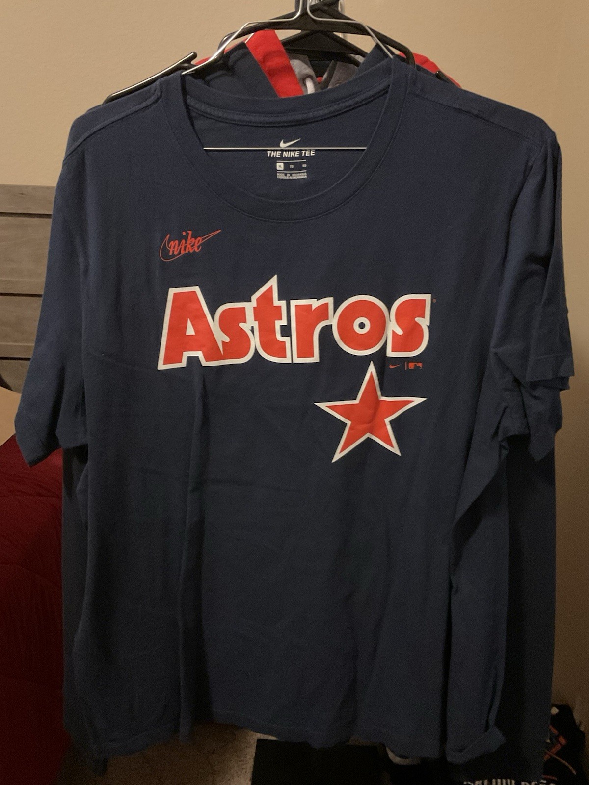  Nike Nolan Ryan Houston Astros Cooperstown T-Shirt XL Navy Blue Name Number 