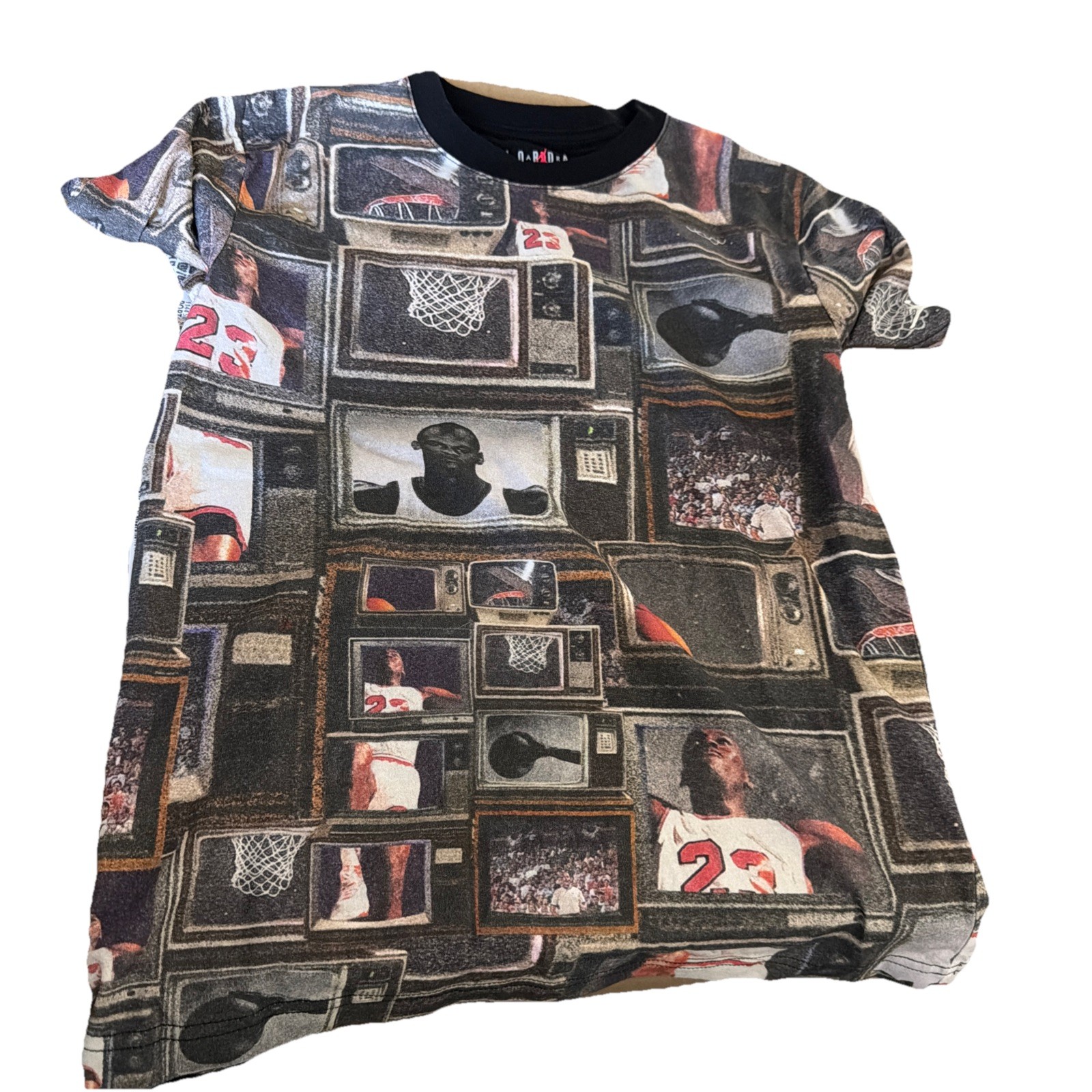 NWT Boy\'s Nike Air Jordan Flight Essential All Over Printed Short Sleeve T-Shirt