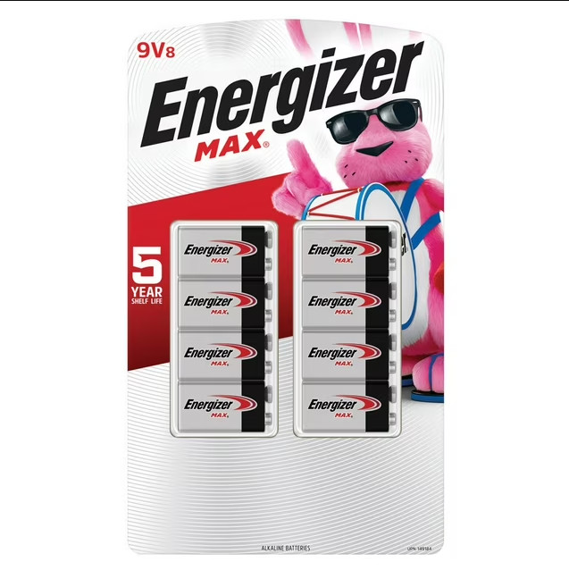 Energizer Max 9V Batteries- 8 pack Energizer Max 9V Batteries- 8 pack