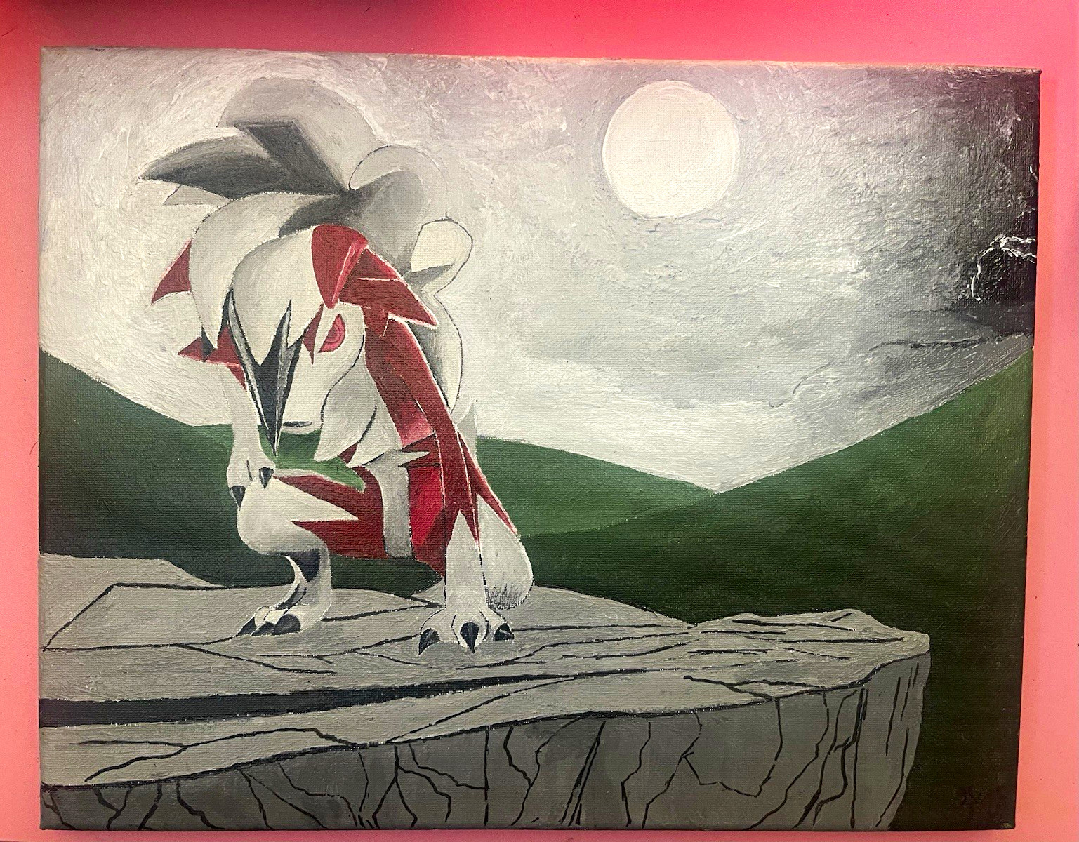 Custom Hand Painted Midnight Lycanroc