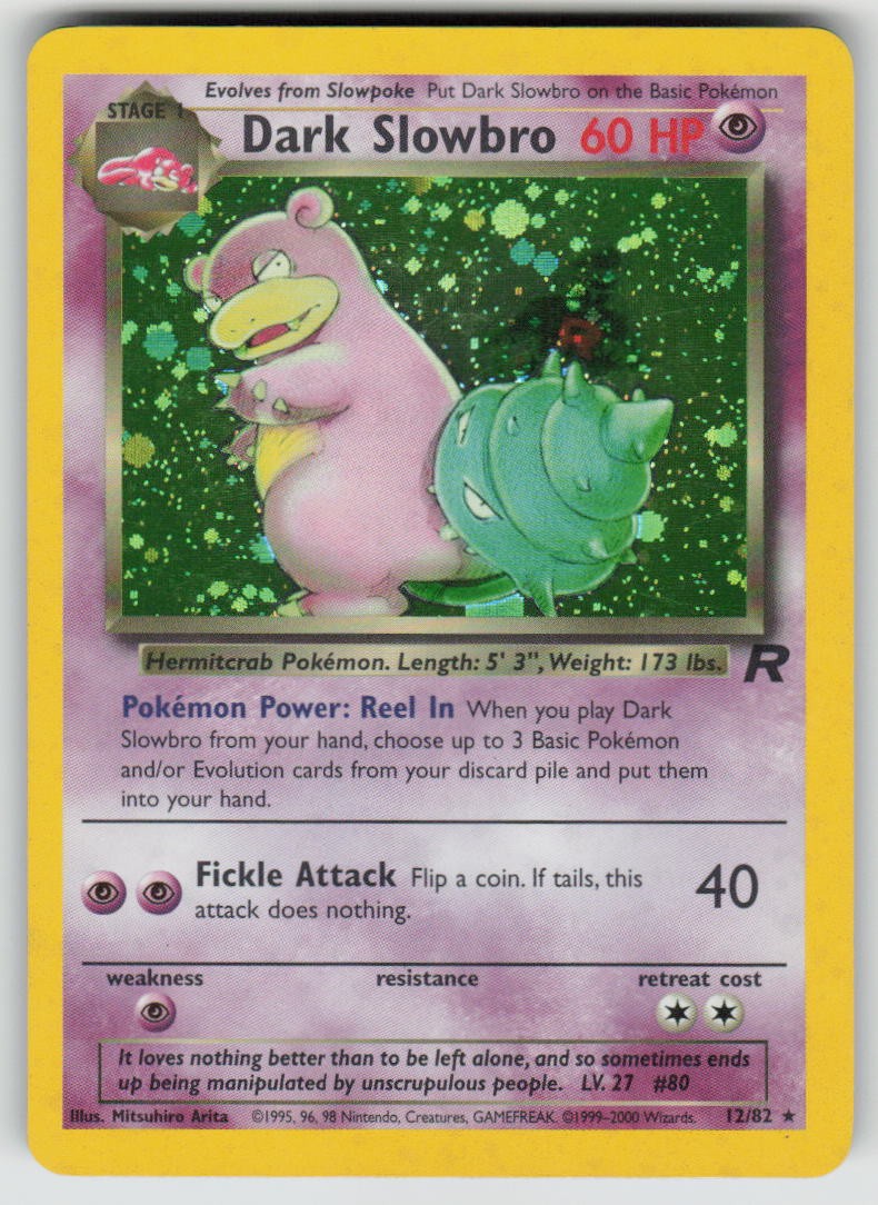Dark Slowbro Unlimited Holo 12/82 Rare Team Rocket Pokemon LP Dark Slowbro Unlimited Holo 12/82 Rare Team Rocket Pokemon LP