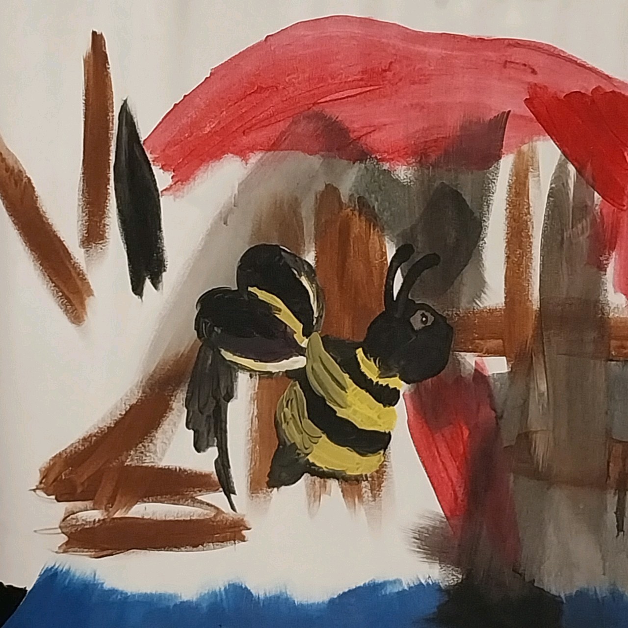 ORIGINAL Large PAINTING 24x20 Canvas Bee Art Acrylic Homedecor GAT 