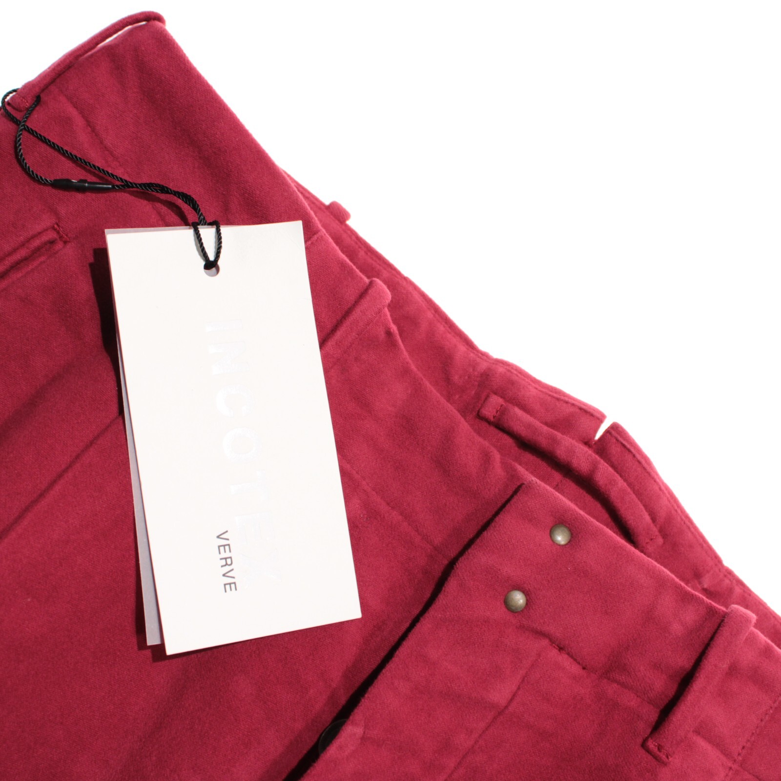 Incotex NWT Chinos / Casual Pants Size 48 (US 32) Slim Fit in Red Cotton Blend