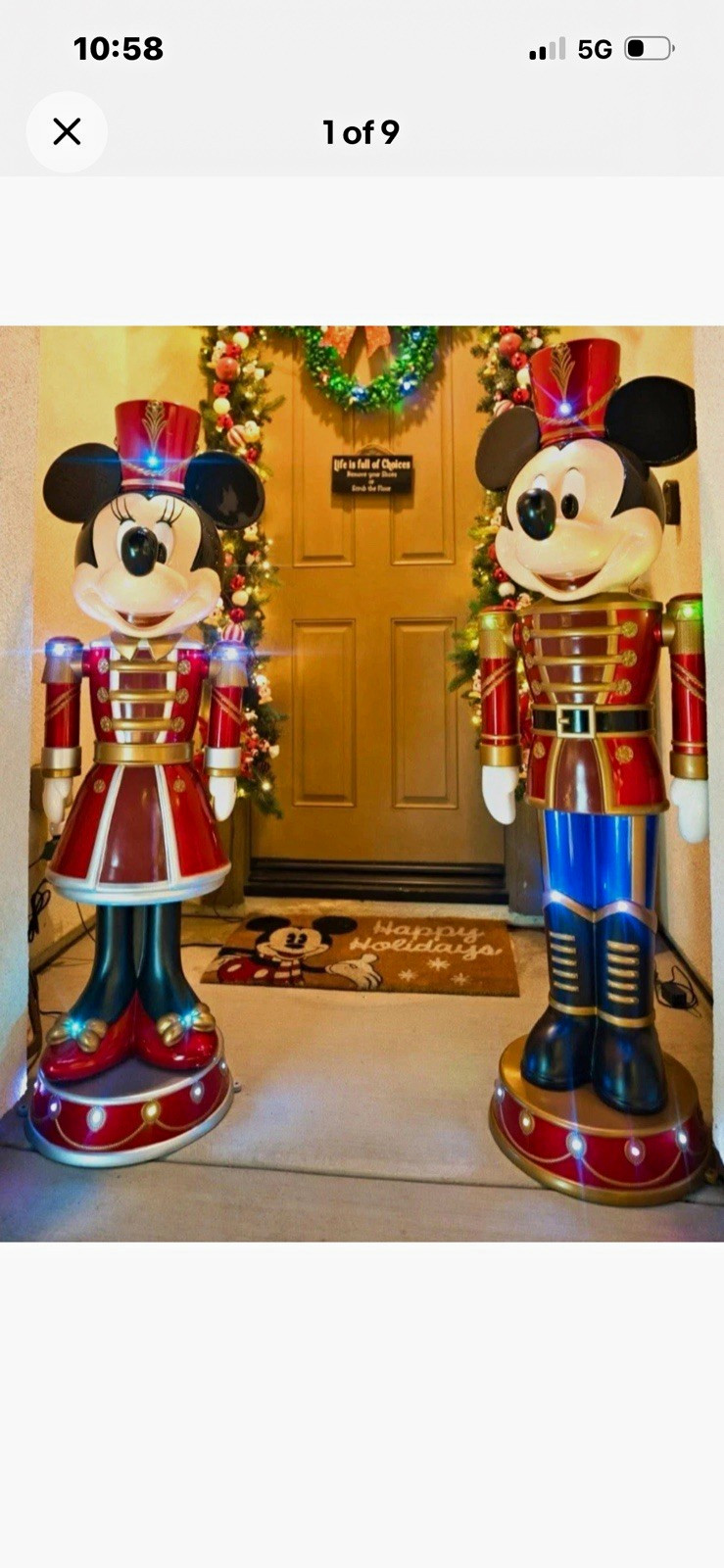 Disney 5 ft LED Holiday Mickey & Minnie Mouse Nutcracker Yard Decor Disney 5 ft LED Holiday Mickey & Minnie Mouse Nutcracker Yard Decor