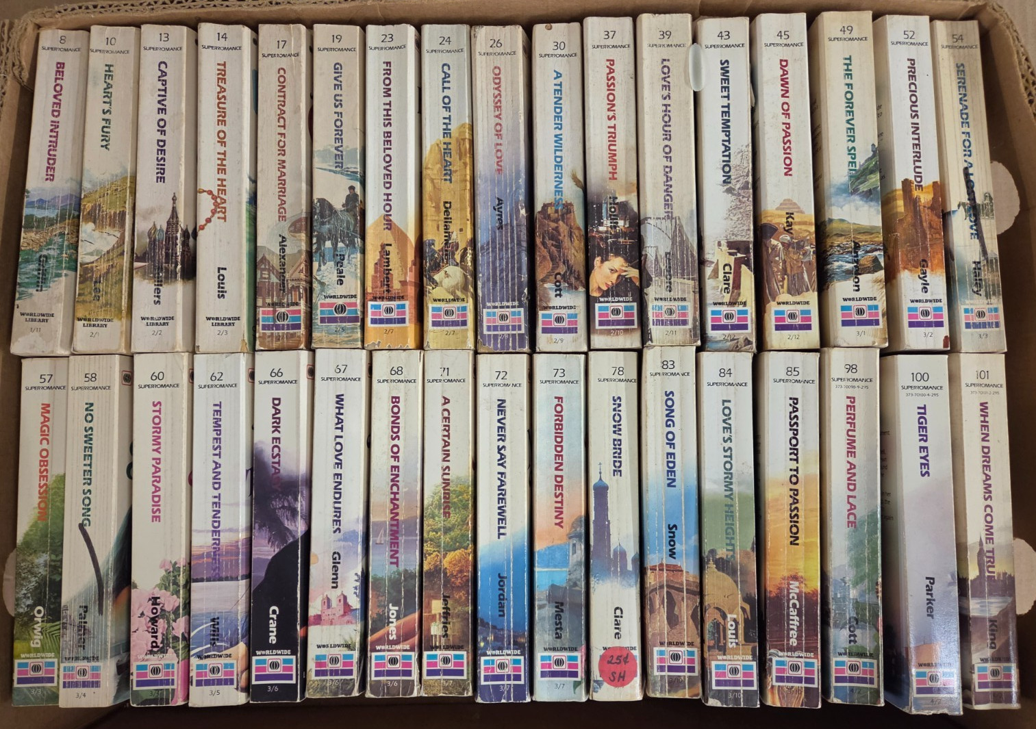 1981-1984 Lot of 33 WORLDWIDE Publishing SUPERROMANCE Harlequin Romance PB