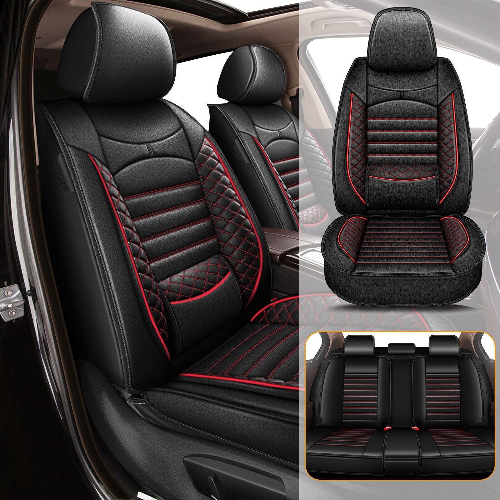 Car 5-Seat Covers Faux Leather Front Rear Full Set For Jeep Renegade 2015-2025