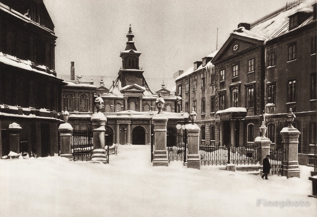 1925 Vintage CANADA ~ CARDINAL\'S PALACE City Winter Snow Architecture Photo Art 