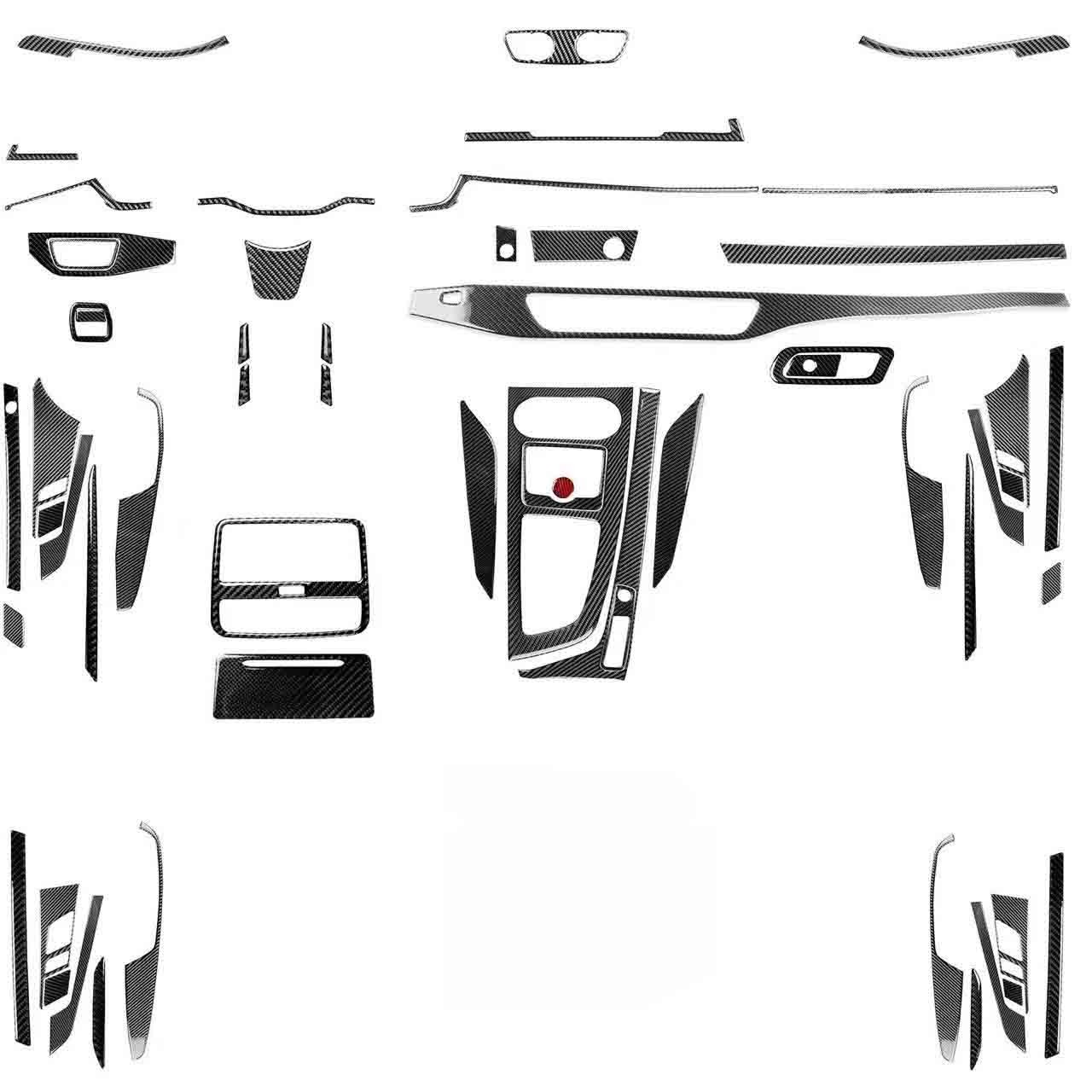 60Pcs Real Carbon Fiber Full Interior Dash Trim Kits For Audi A4 A5 B9 2017-2024
