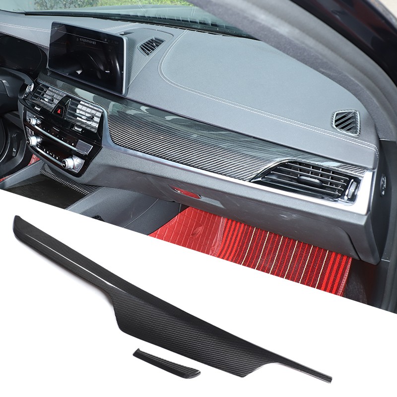 Real Dry Carbon Fiber Dash Panel Trim Cover Set Fits BMW 530i M5 M550i 2017-2023