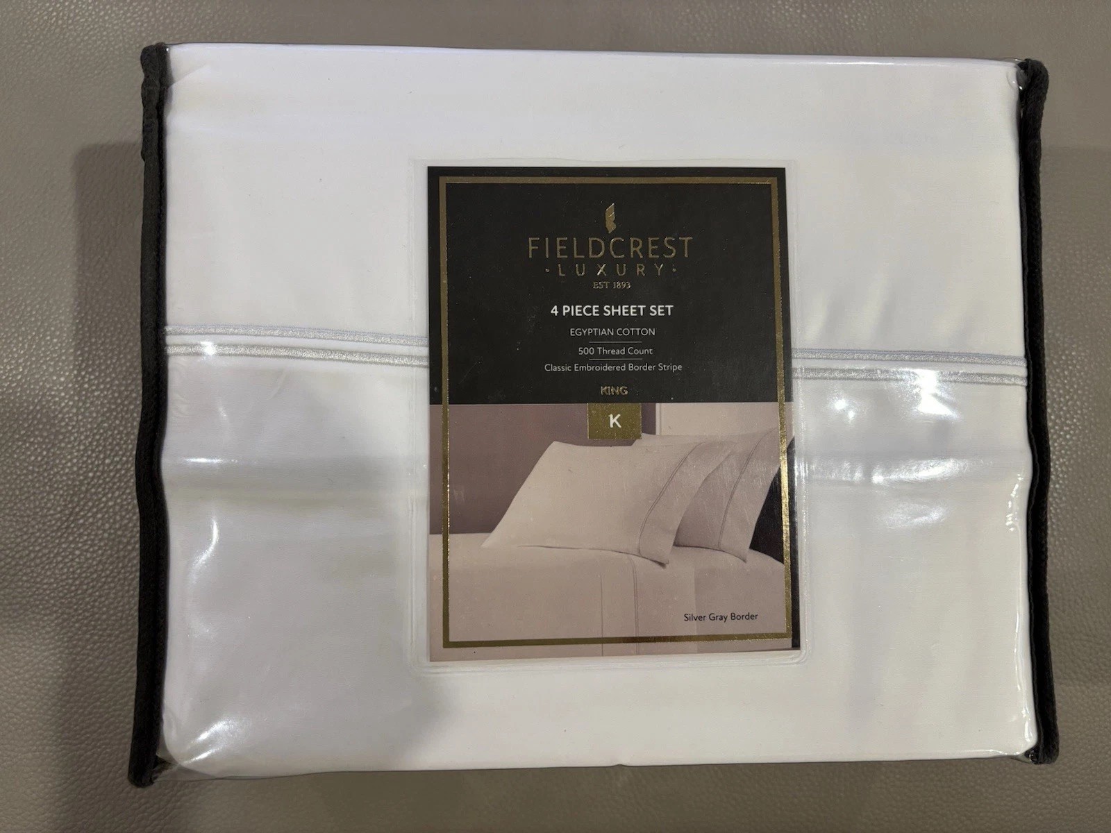 NEW 100% Cotton Fieldcrest King 4 Piece Egyptian Cotton Set NEW 100% Cotton Fieldcrest King 4 Piece Egyptian Cotton Set