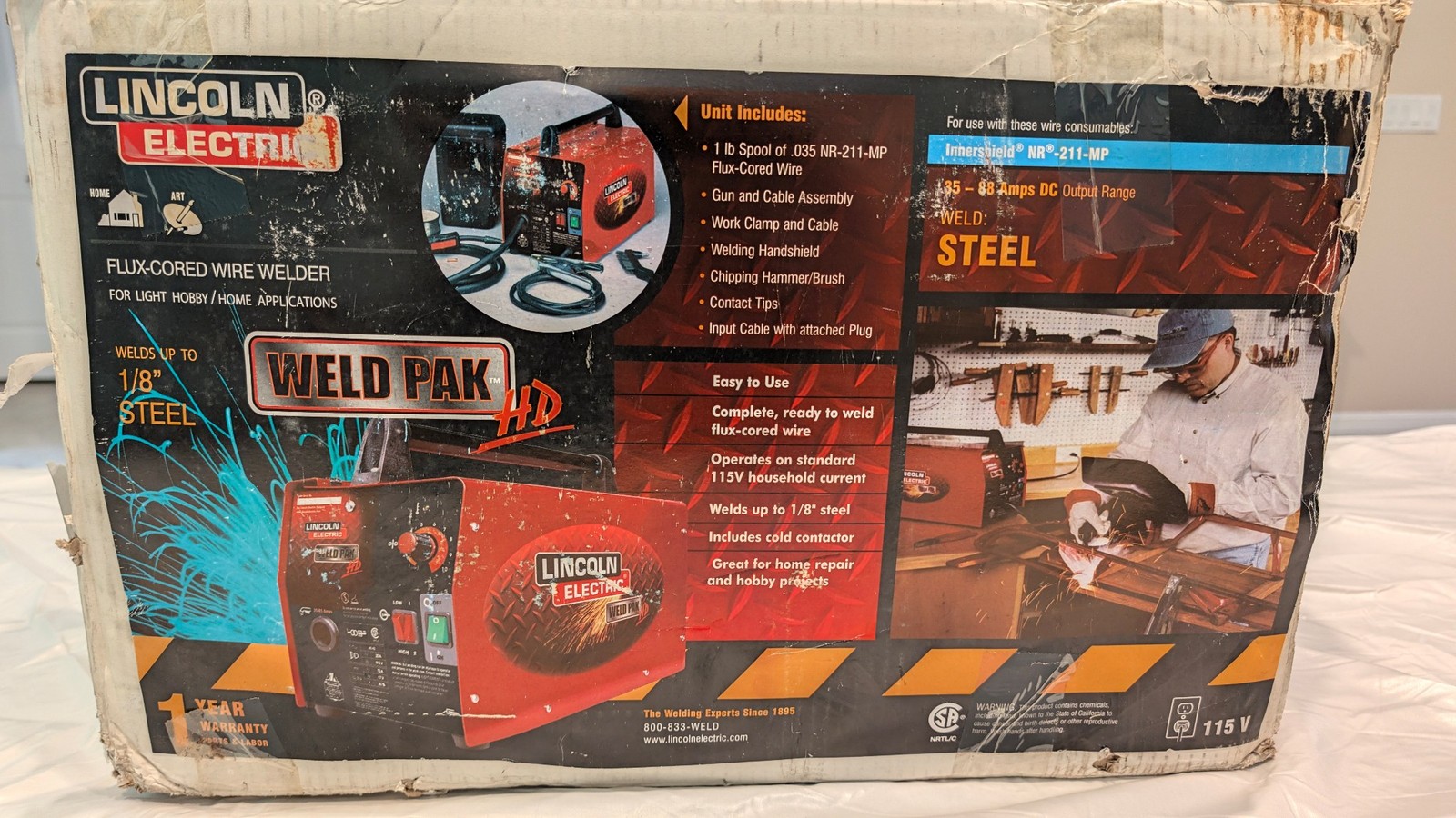 Lincoln Electric Weld-Pak HD Flux-Cored Wire Welder K2188-1 115V Open Box NOS