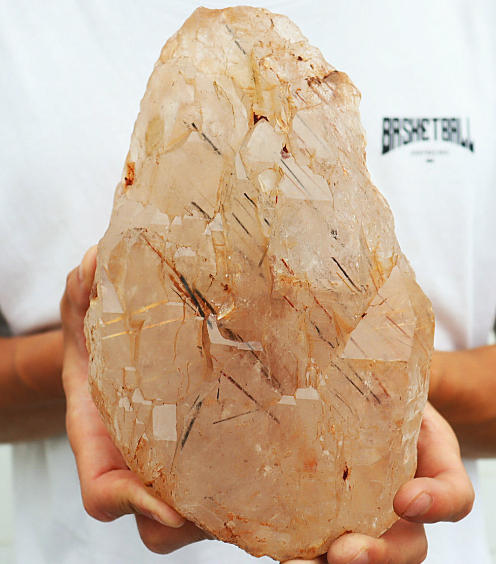 4.27lb Natural Rutilated Elestial Skeletal Crystal Cluster Mineral Specimen