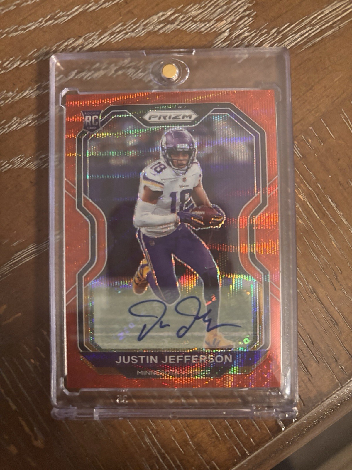 2020 Panini Prizm - Rookie Justin Jefferson #398 Red Wave Prizm Autographs /149