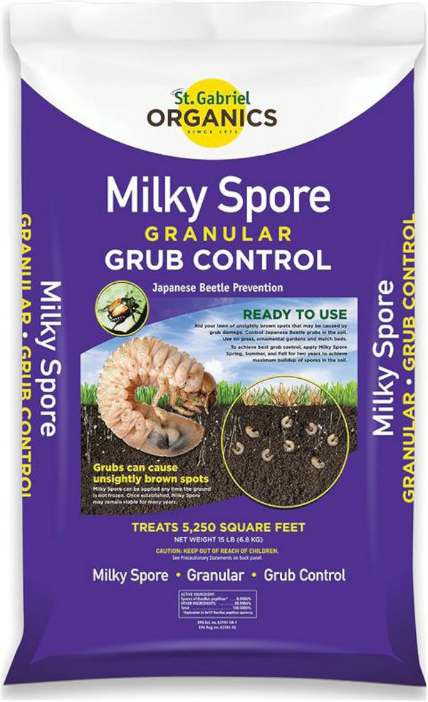 St. Gabriel Organics Milky Spore Japanese Beetle Grub Killer Granules, 15lbs