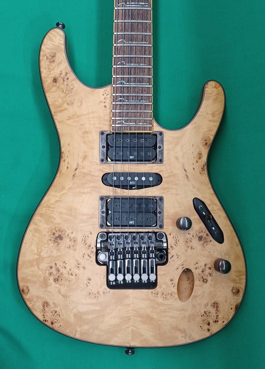 Ibanez S770PB Poplar Burl HSH Electric Guitar Soft Case Arm Preowned from Japan