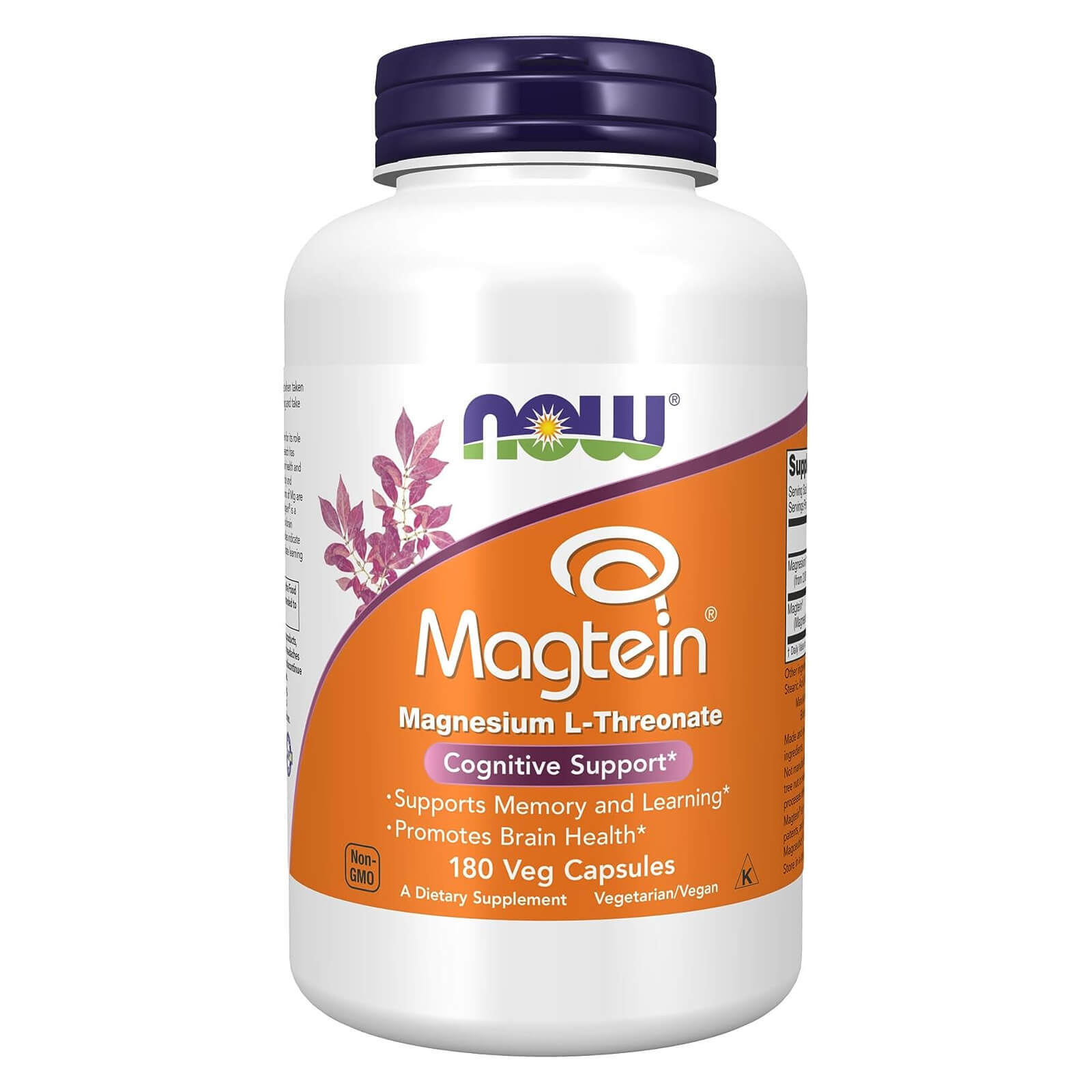 NOW FOODS Magtein- 180 Veg Capsules, Cognitive & Memory & Brain Support NOW FOODS Magtein- 180 Veg Capsules, Cognitive & Memory & Brain Support