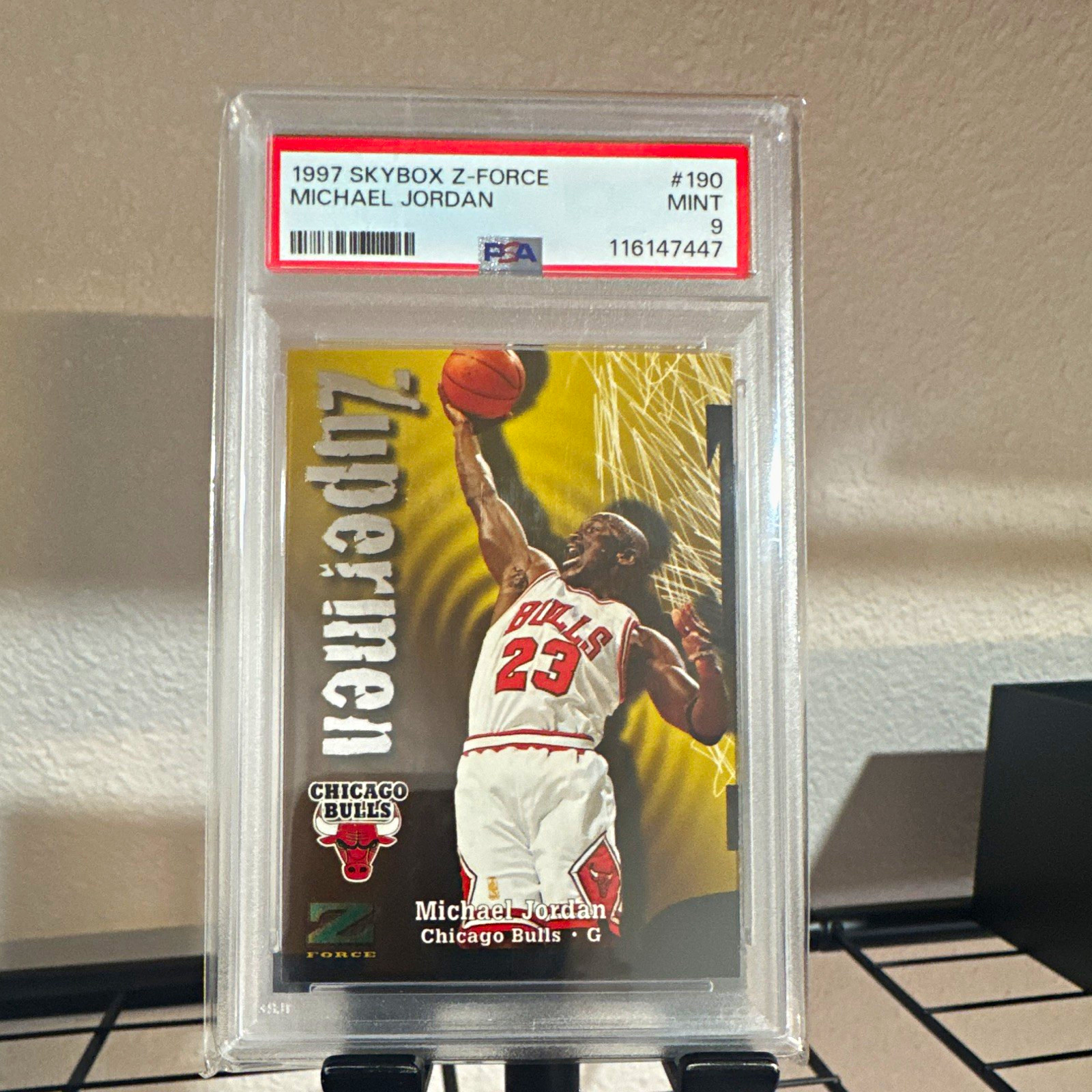 SkyBox 1997-98 Z-Force Michael Jordan Chicago Bulls #190 PSA 9 Graded SkyBox 1997-98 Z-Force Michael Jordan Chicago Bulls #190 PSA 9 Graded