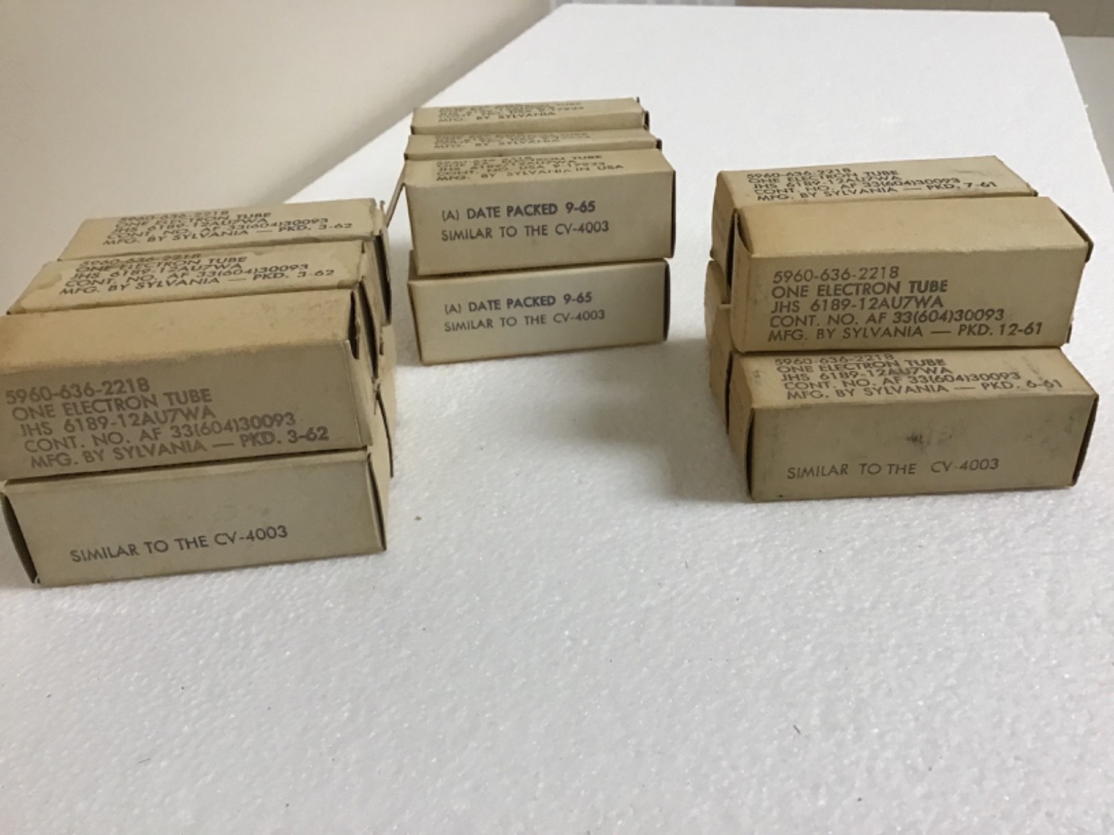 Vintage Sylvania JHS 6189-12AU7WA Tubes--Sold Individually