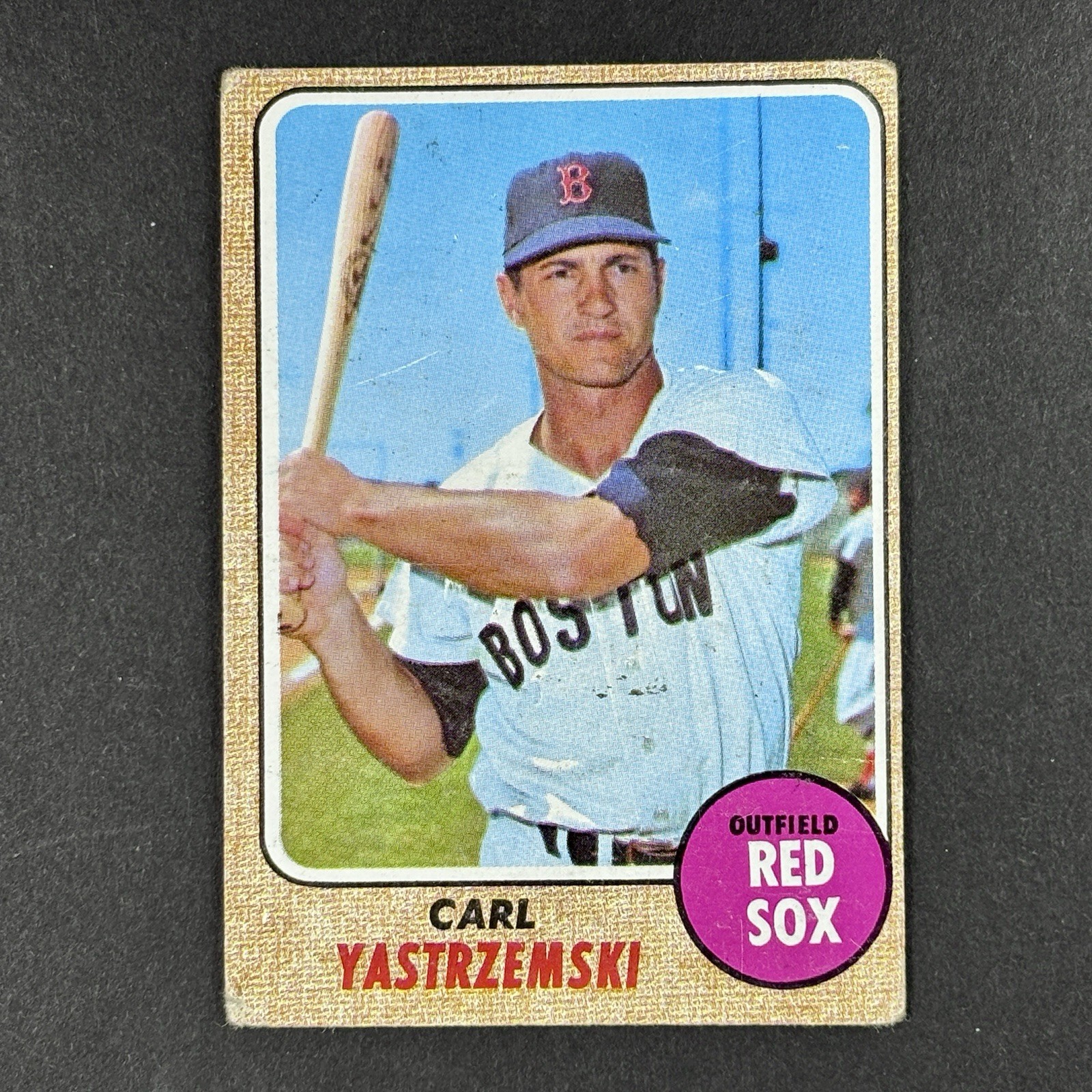 1968 Topps Baseball #250 Carl Yastrzemski Boston Red Sox - Lower grade 1968 Topps Baseball #250 Carl Yastrzemski Boston Red Sox - Lower grade