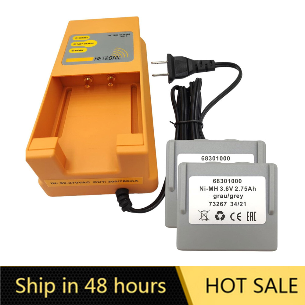 2PCS 68301000 Battery for HETRONIC Remote + 1PCS Hetronic UCH-2 Battery Charger