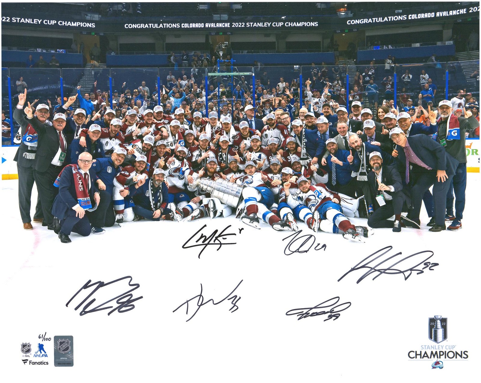Colorado Avalanche Multi-Signed 2022 Stanley Cup Champions 16