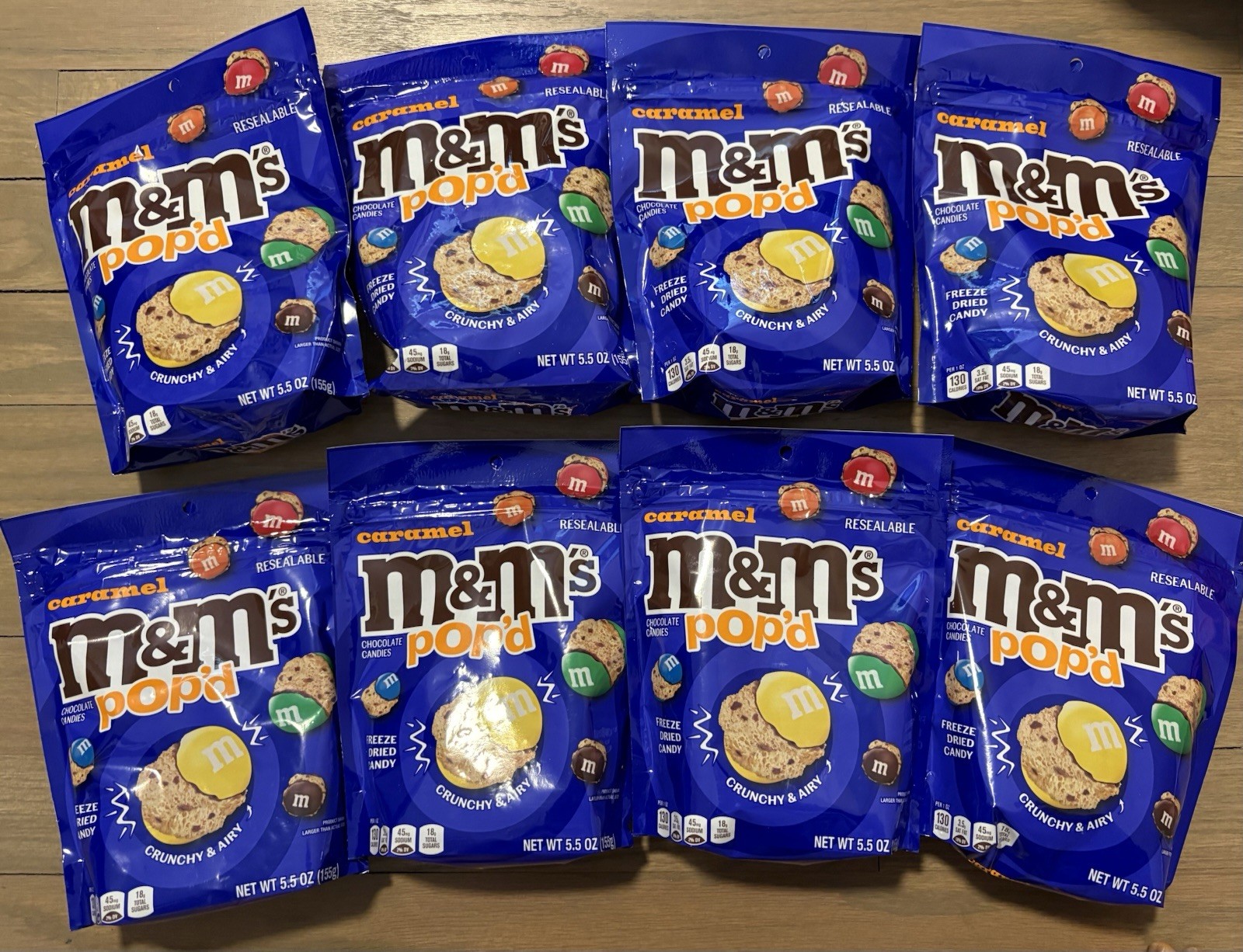 M&M\'s Pop\'d Caramel Milk Chocolate Candies 8 Bags 5.5 oz SEALED M&M\'s Pop\'d Caramel Milk Chocolate Candies 8 Bags 5.5 oz SEALED