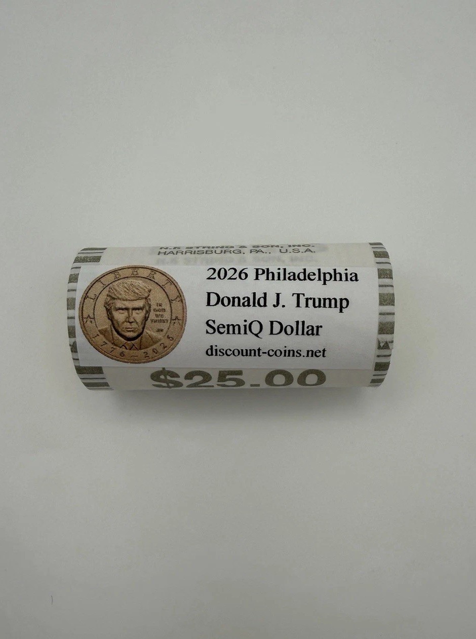 2026 President Donald J. Trump P Philadelphia SemiQ $1 Dollar $25 Roll - IN HAND 2026 President Donald J. Trump P Philadelphia SemiQ $1 Dollar $25 Roll - IN HAND