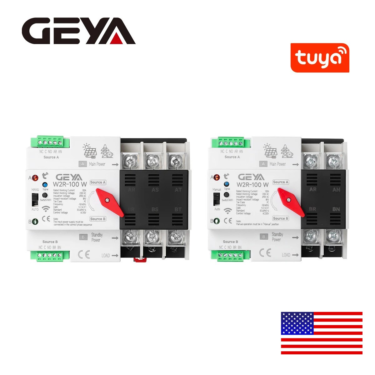 GEYA 2/3P WIFI ATS Dual Power Automatic Transfer Switch Solar Power Generator