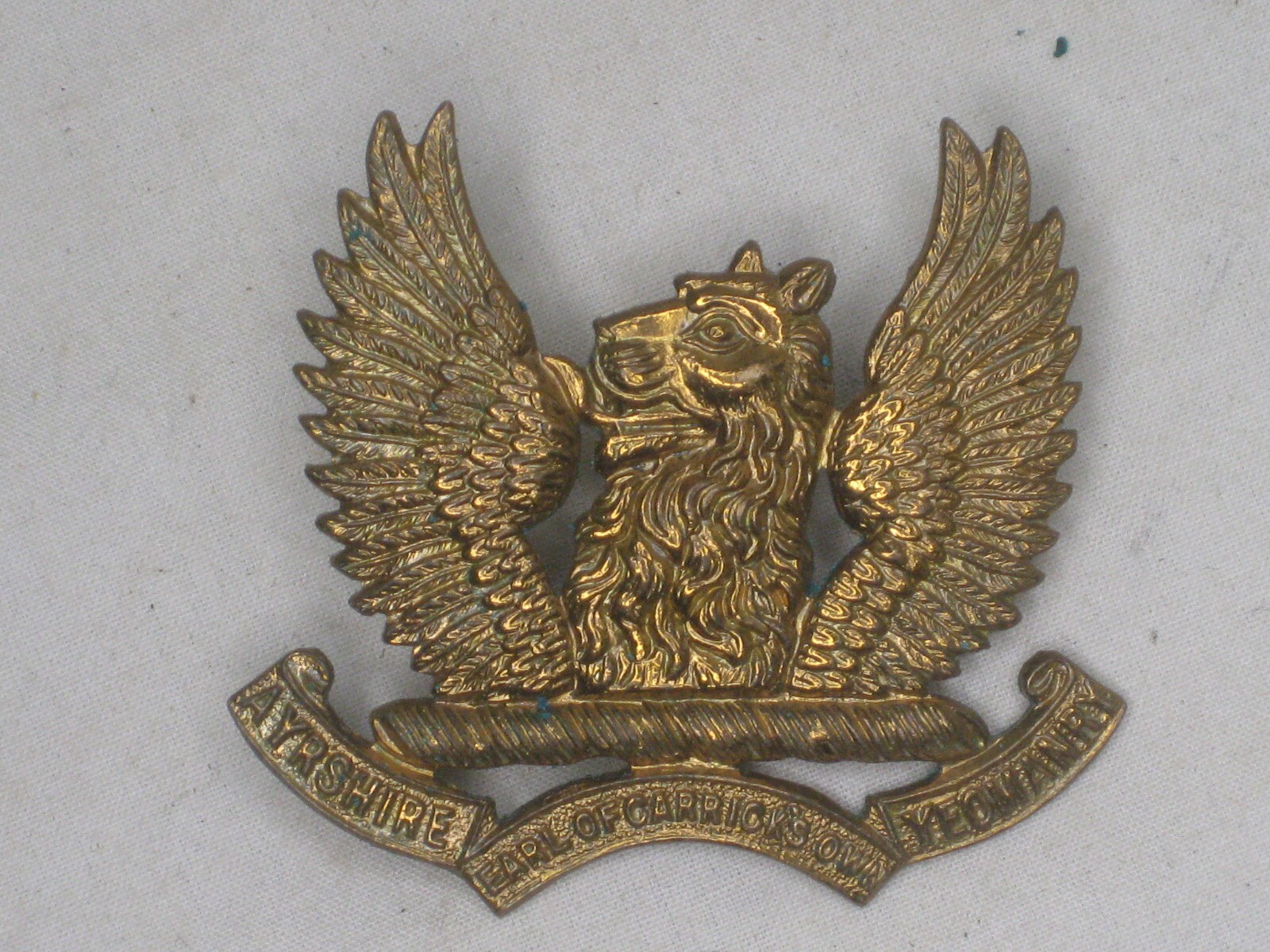 vintage AYRSHIRE EARL OF CARRICK\'S OWN YEOMANRY emblem badge *PLEASE NOTE: vintage AYRSHIRE EARL OF CARRICK\'S OWN YEOMANRY emblem badge *PLEASE NOTE: