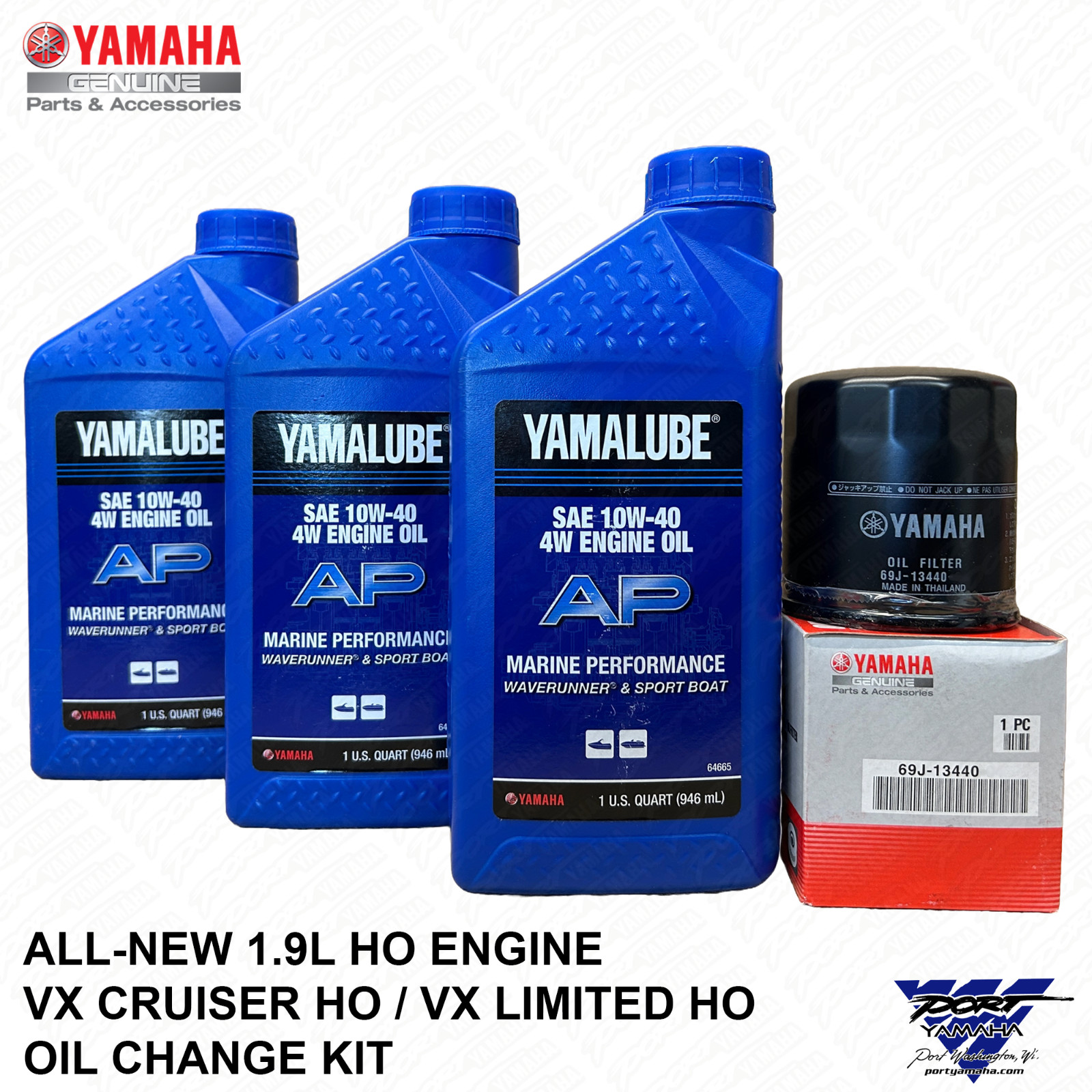 OEM Yamaha 2024-26 VX CRUISER HO / VX LIMITED HO Oil Change Kit for 1.9L Engines