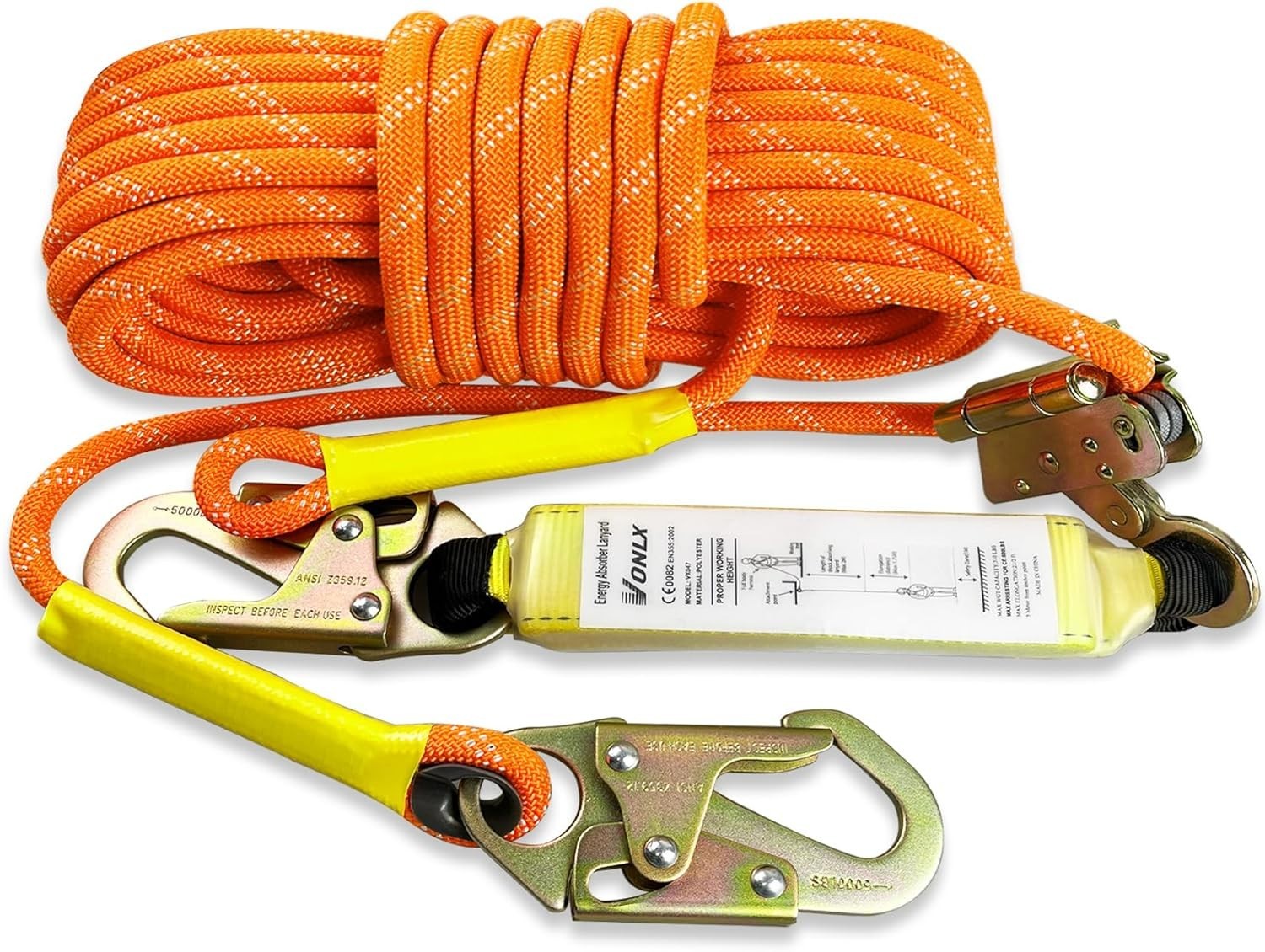 Fall Protection Safety Rope 50FT Heavy Duty Vertical Roofing Ropes