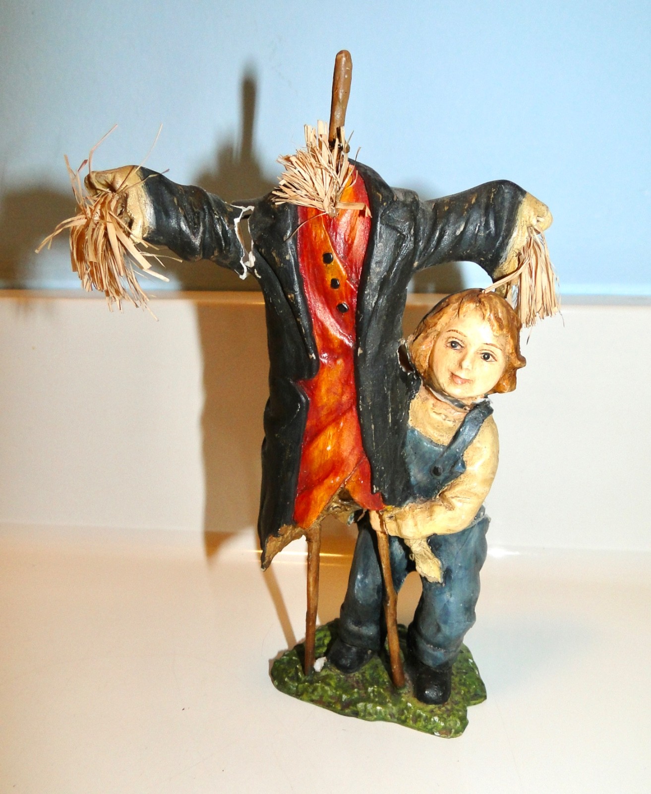 Halloween Bethany Lowe CHILD w/SCARECROW - Damaged + Missing Hat Halloween Bethany Lowe CHILD w/SCARECROW - Damaged + Missing Hat