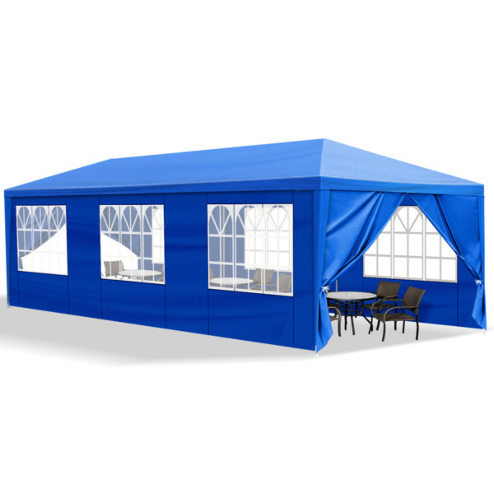 10x30ft Outdoor Party Tent Waterproof PE Canopy 8 Removable Sidewalls