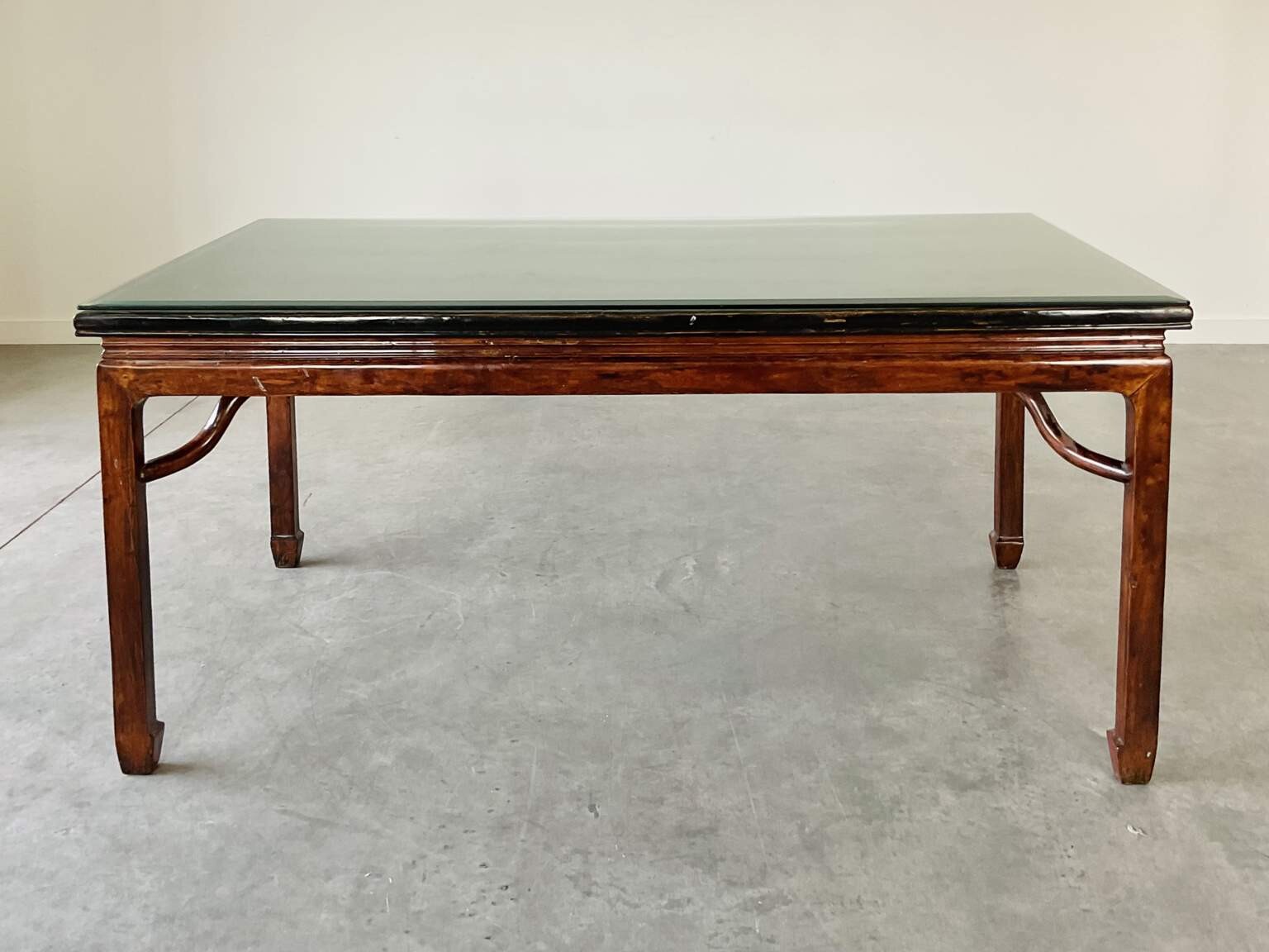 Antique Wood Dinning Table With Beveled Glass Tabletop Antique Wood Dinning Table With Beveled Glass Tabletop